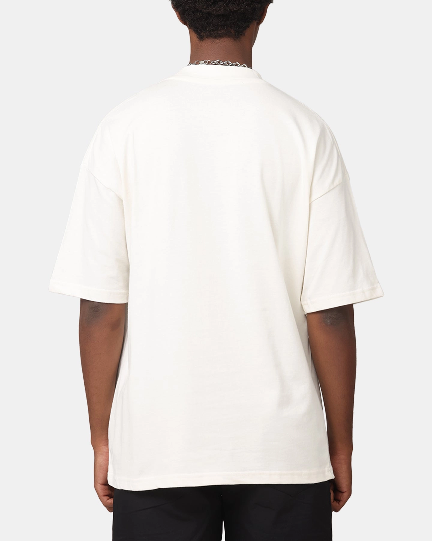 UV Protective Fabric Carre Rosebud Mock Neck T-Shirt Off White