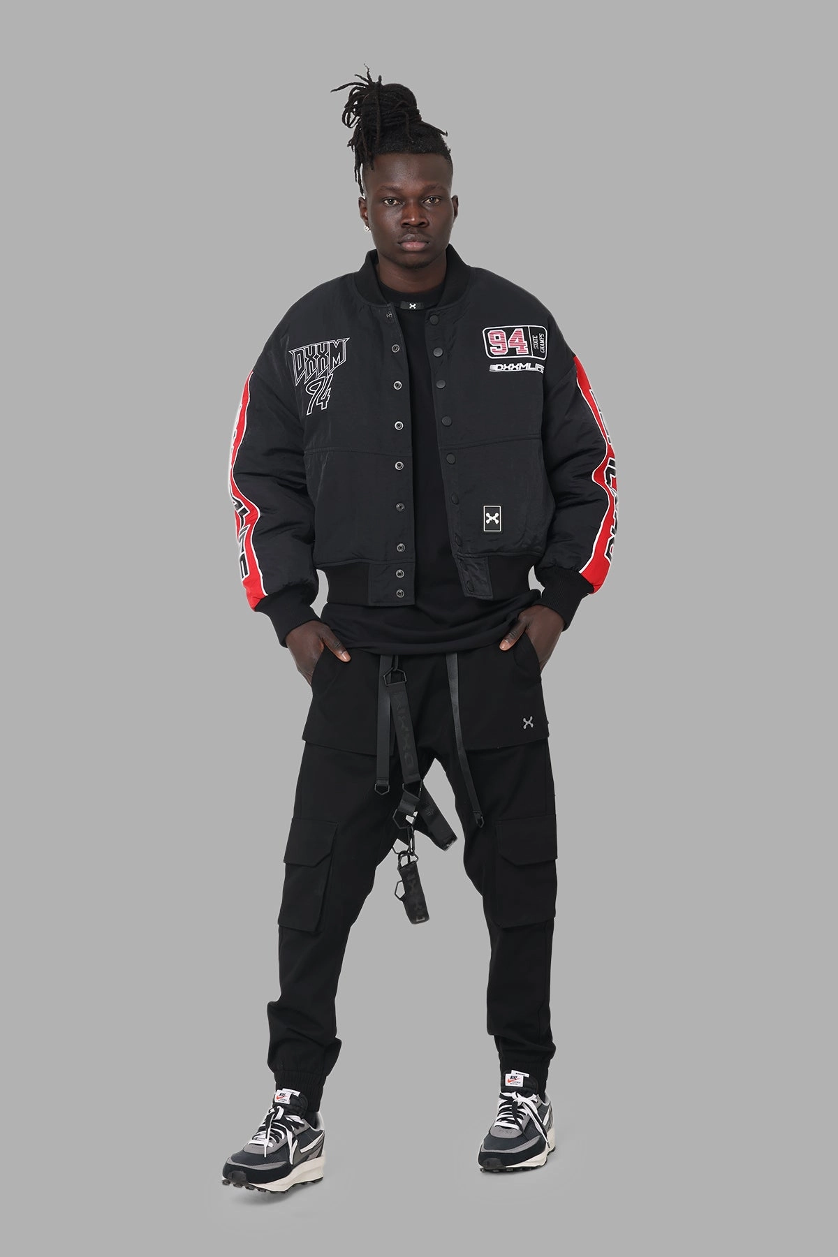 DXXMLife L-5 DXXM Racing Jacket Black/Red Casual Smart Patchwork
