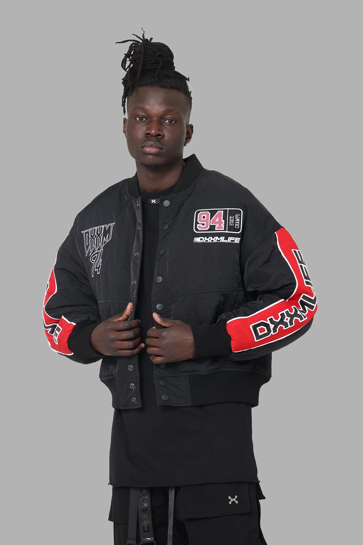DXXMLife L-5 DXXM Racing Jacket Black/Red Taped Zipper Closures