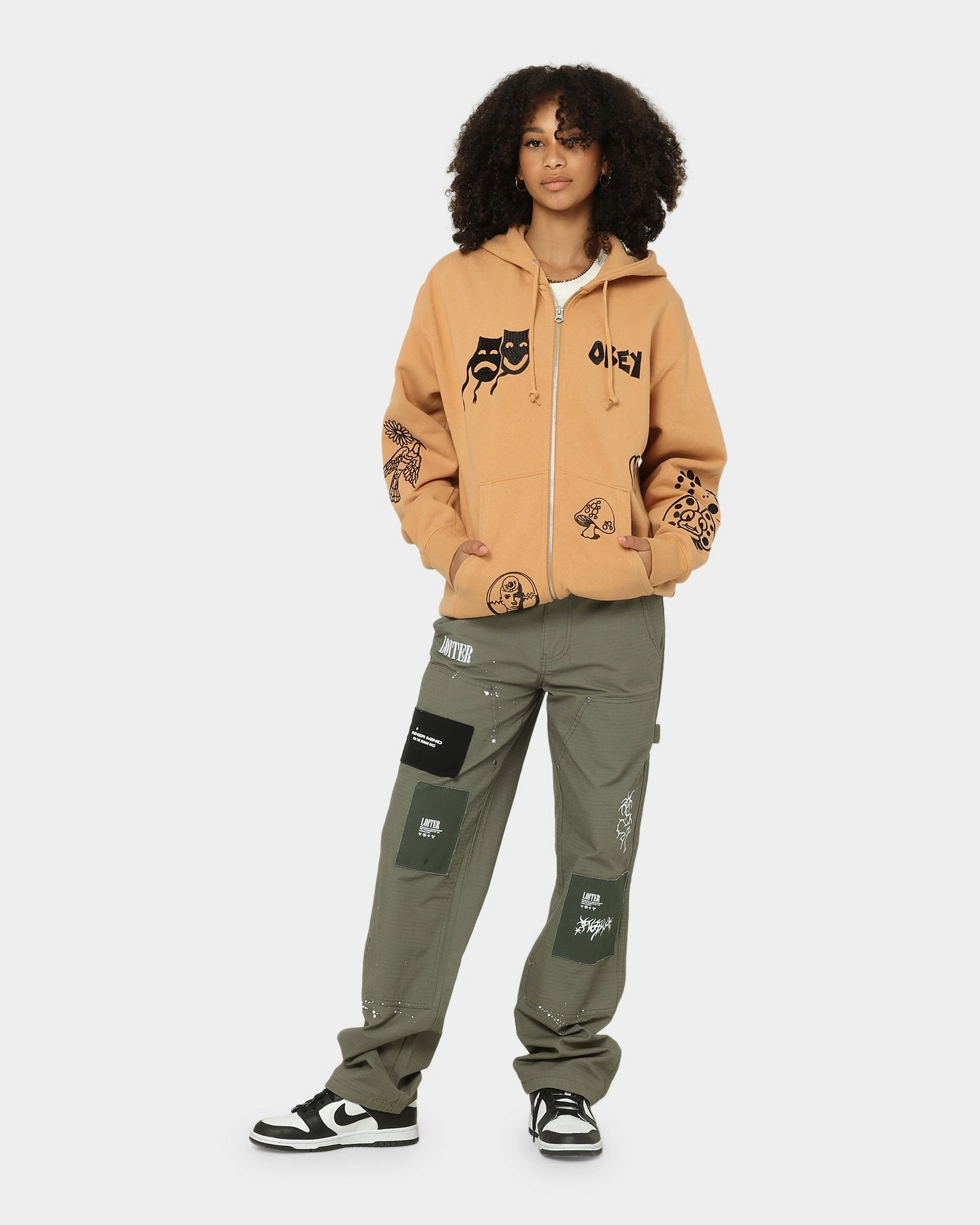 work event Heat Control Obey Flash Zip Hoodie Rabbit Paw