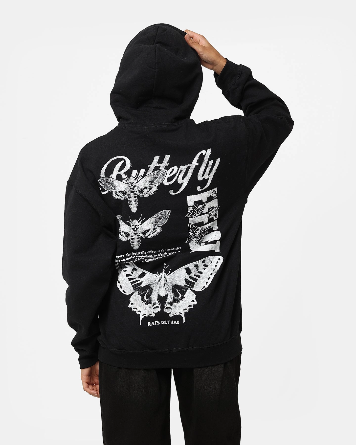 Task Rats Get Fat Butterfly Effect Hoodie Black