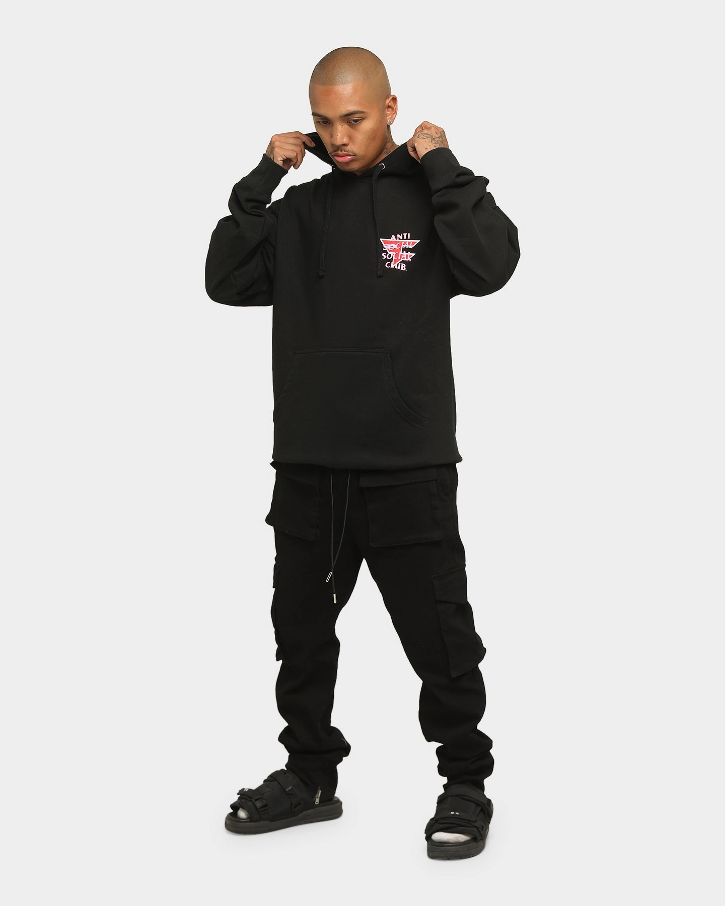 Comfortable AdjustableCuffs Anti Social Social Club Men's Faze Clan x ASSC Hoodie Black