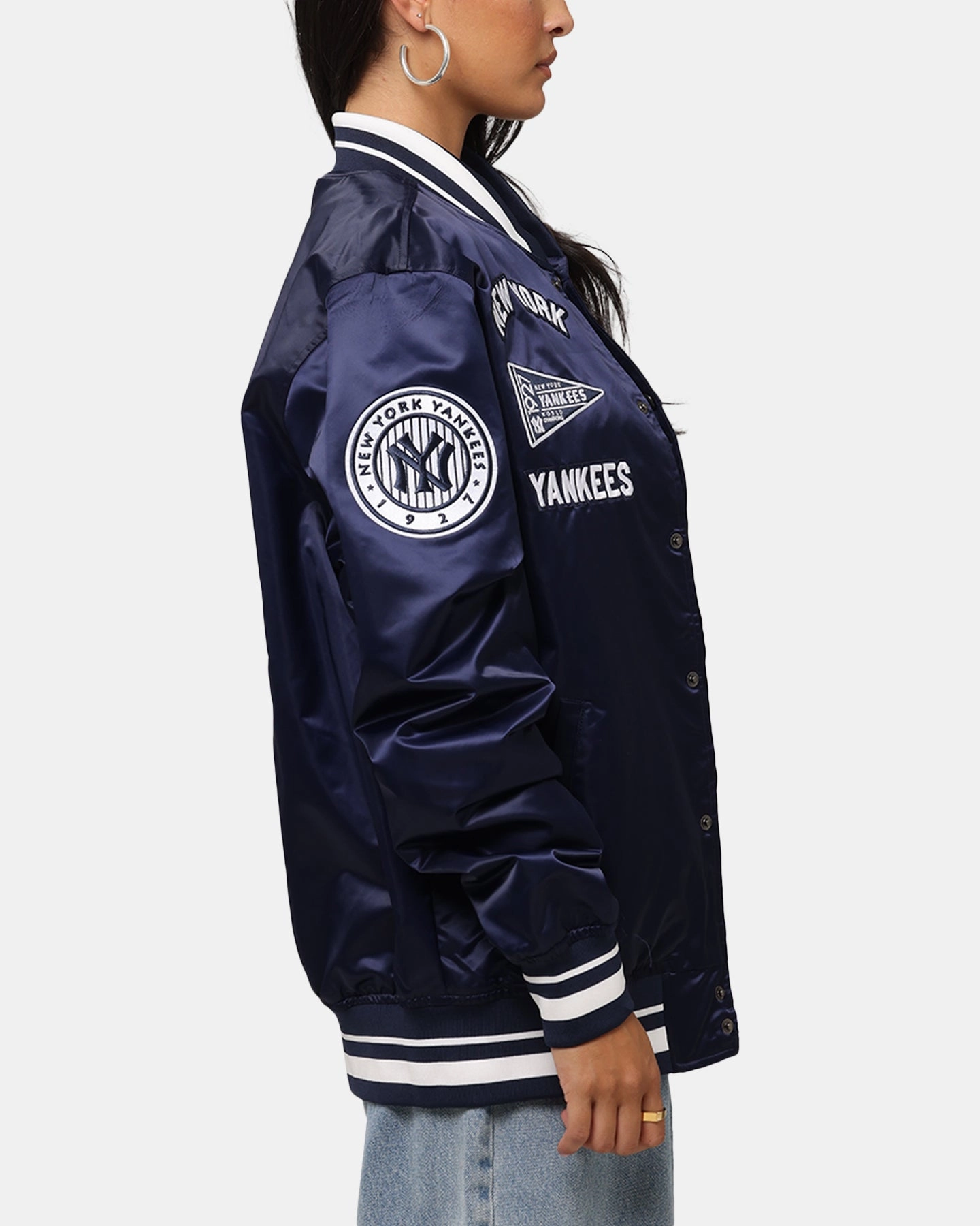 AdjustableHood Pro Standard New York Yankees Classic Satin Jacket Midnight Navy