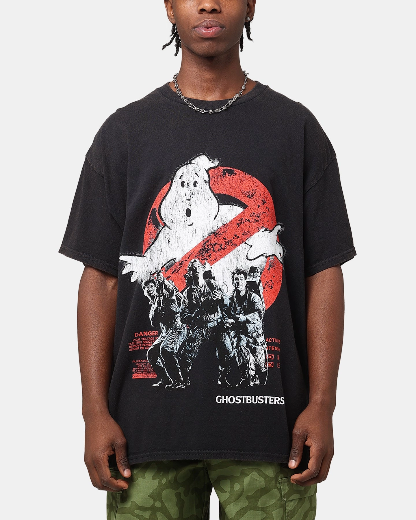 Micro Perforation Fit For All Goat Crew X Ghostbusters Vintage T-Shirt Black Wash
