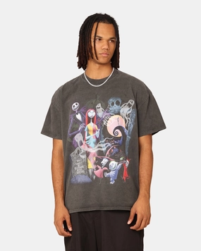 Goat Crew X The Nightmare Before Christmas Group Heavyweight Vintage T-Shirt Black Wash Simple Comfort Wear