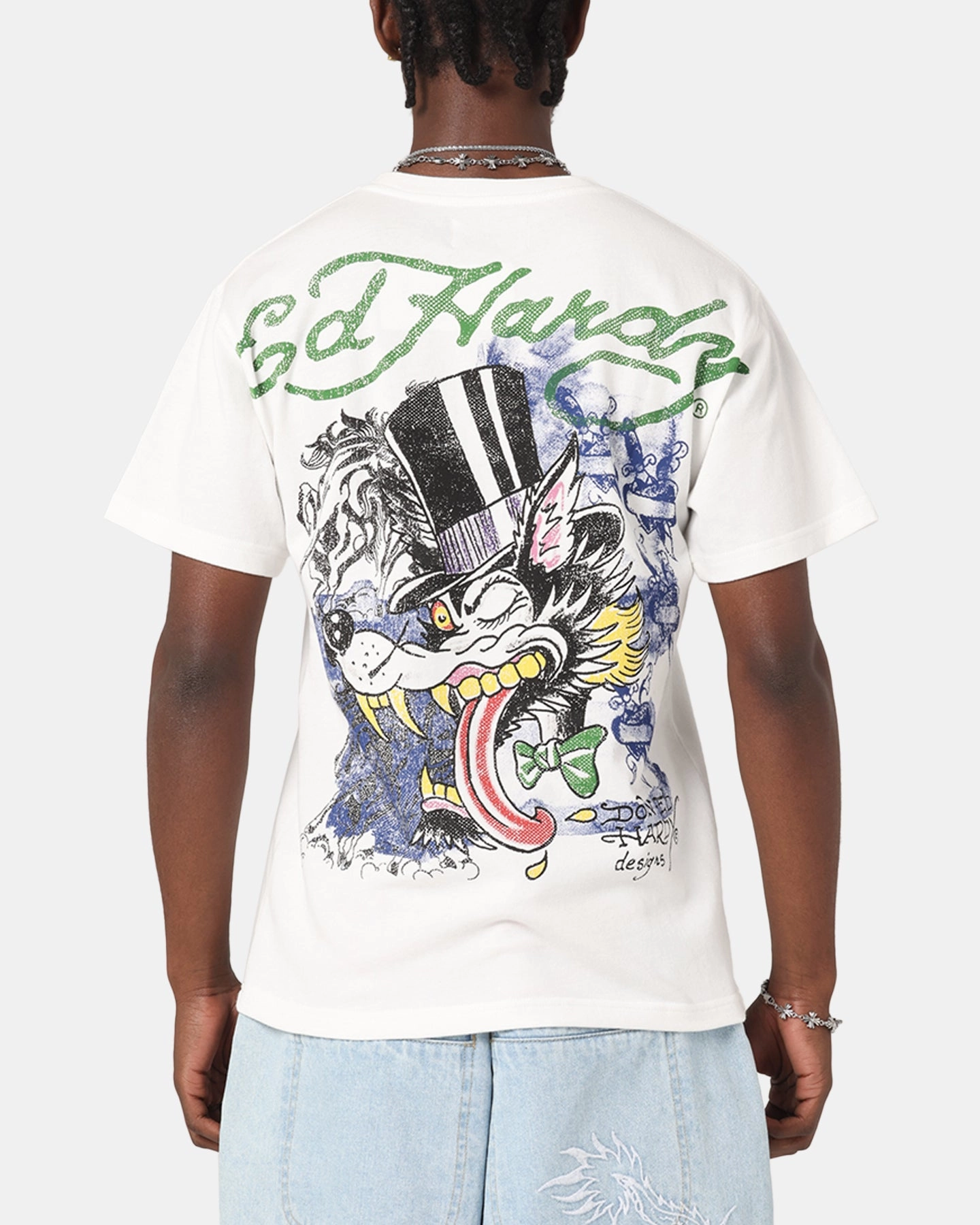 Skin Friendly Blends Ed Hardy Wolf Vintage T-Shirt Off White