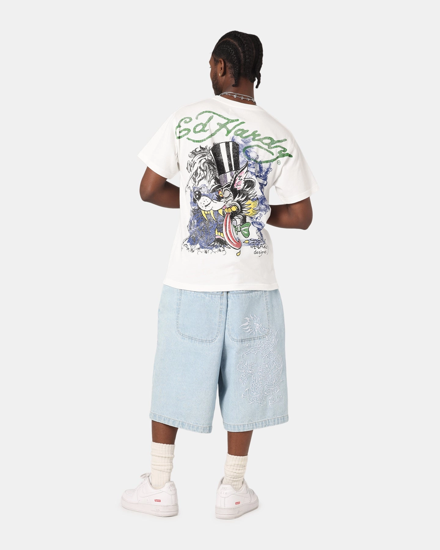 Weekend Essential Ed Hardy Wolf Vintage T-Shirt Off White