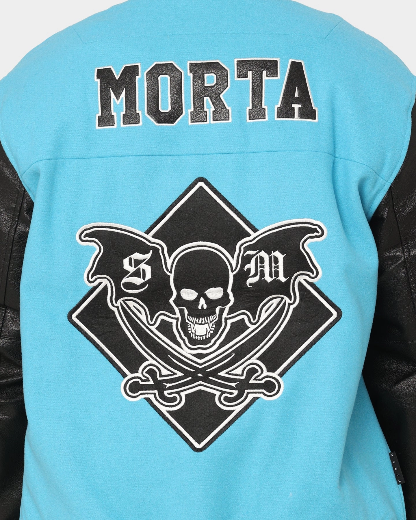 Saint Morta Graveyard Varsity Jacket Cyan coastal