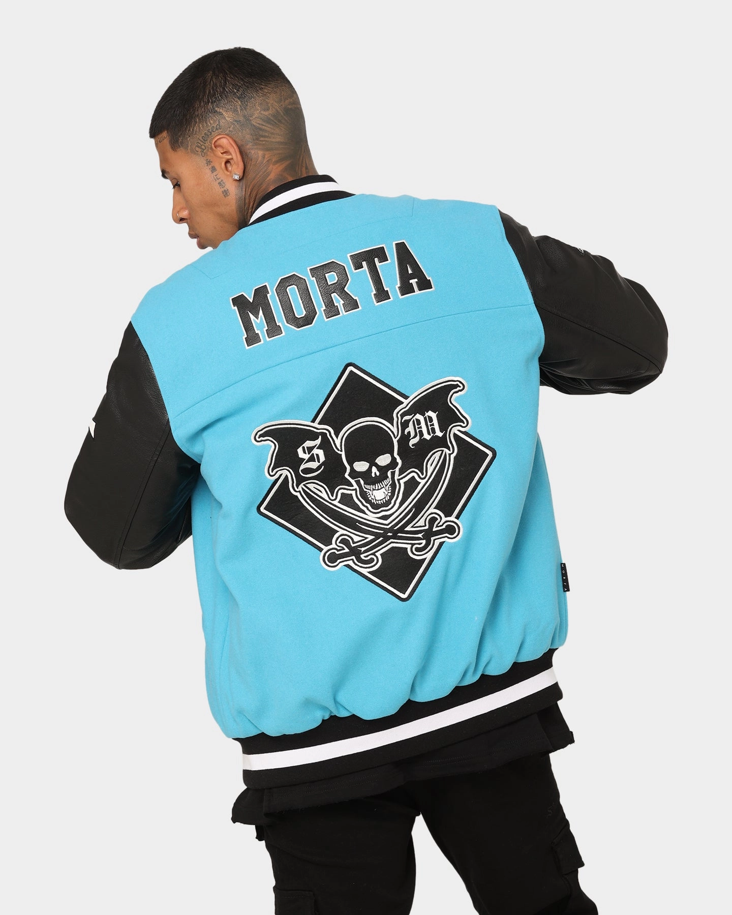nurses Saint Morta Graveyard Varsity Jacket Cyan