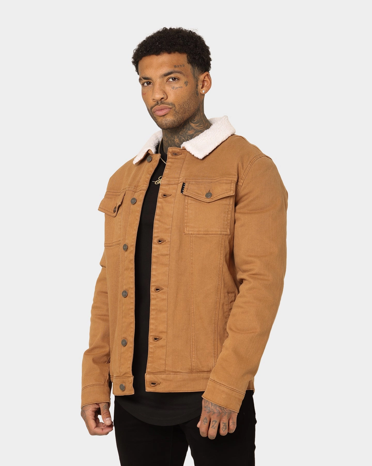 special - occasion wear Saint Morta Sherpa Denim Jacket Tan/Cream