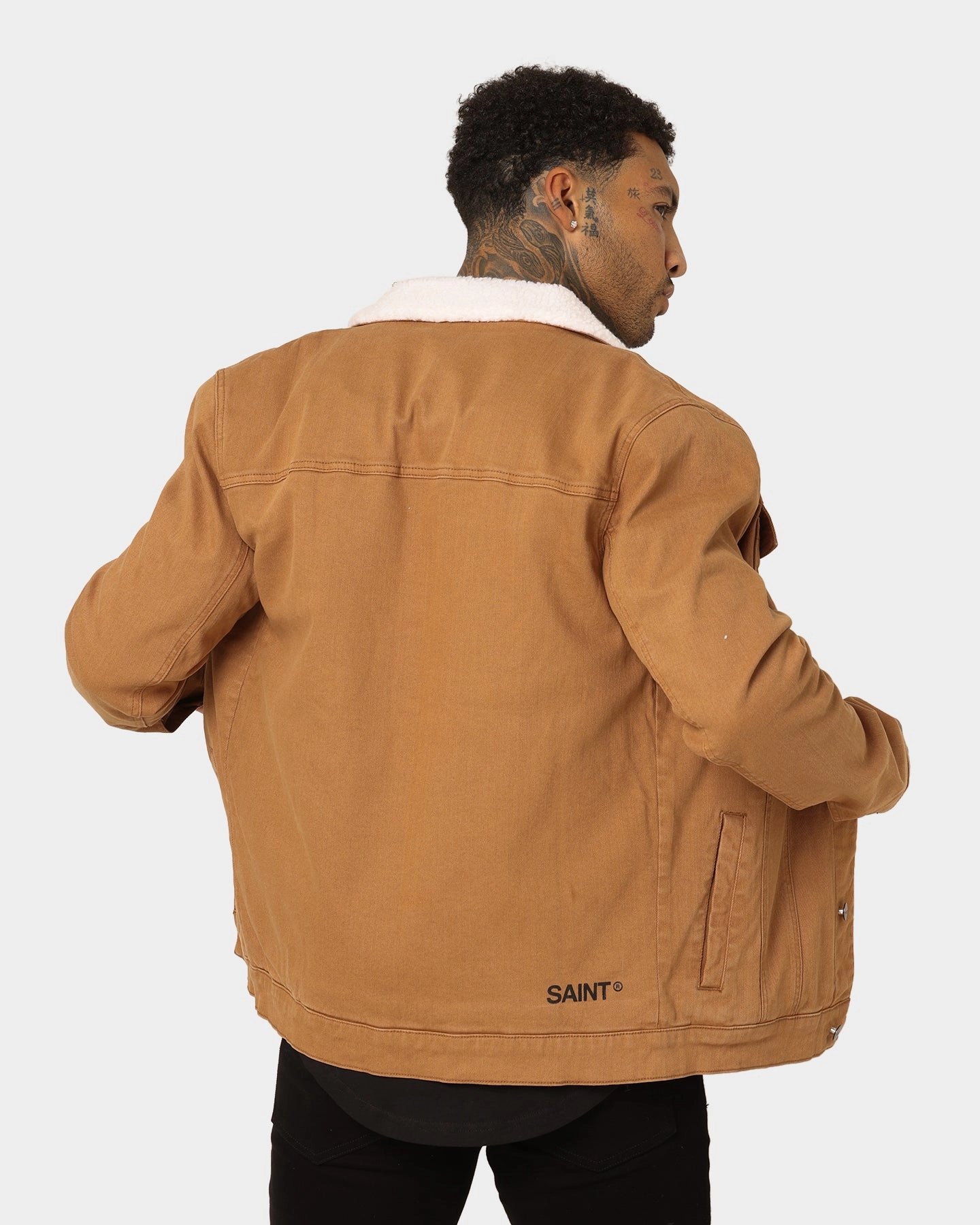 Saint Morta Sherpa Denim Jacket Tan/Cream hunters