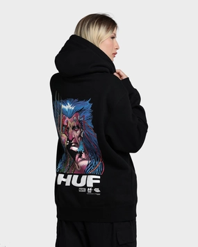 HUF X Marvel Weapon X Hoodie Black muted shades Double Layered Edging