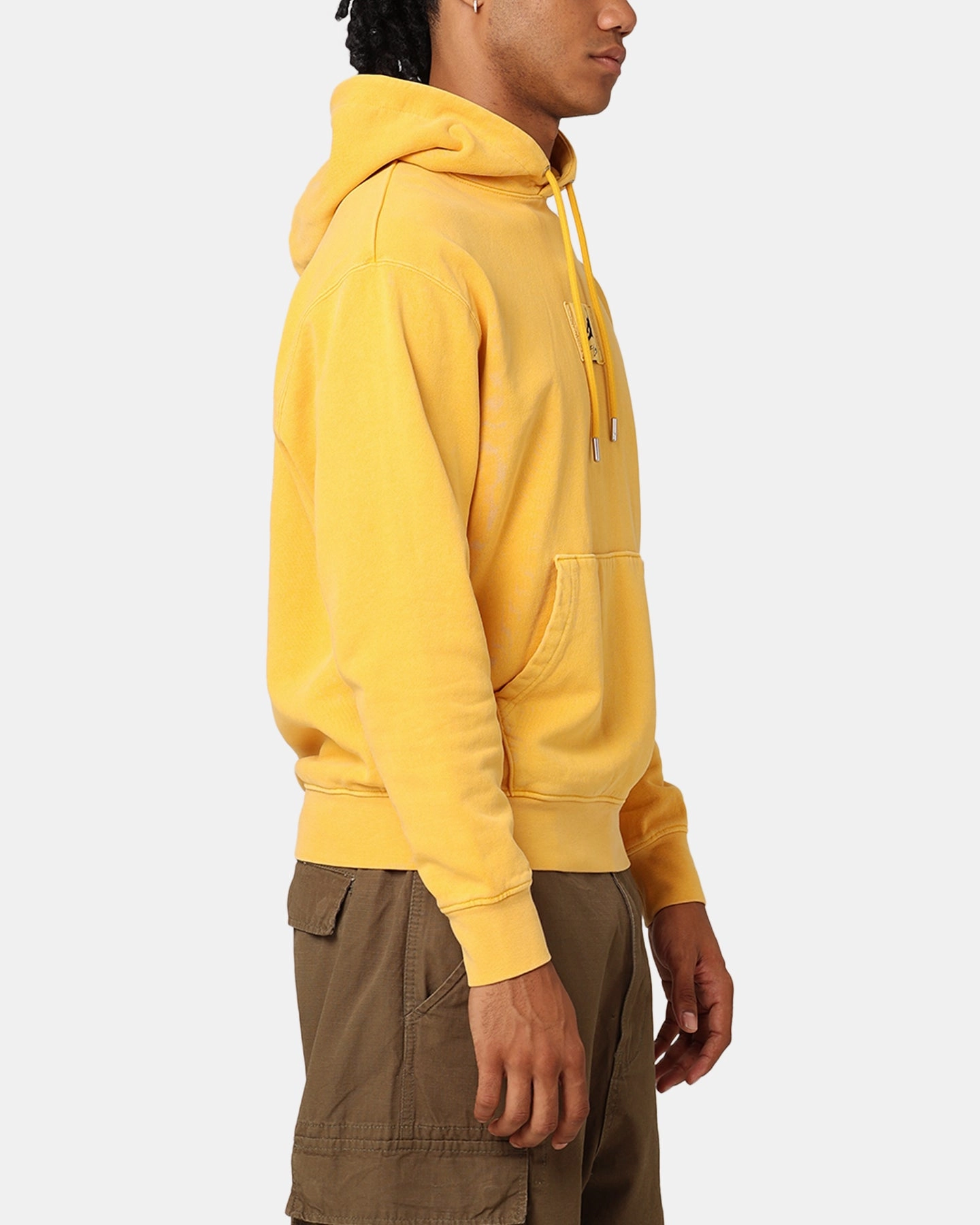Jordan Essentials Flight Fleece Washed Pullover Hoodie Yellow Ochre Easy Care Fabric Thermal Reflective Lining