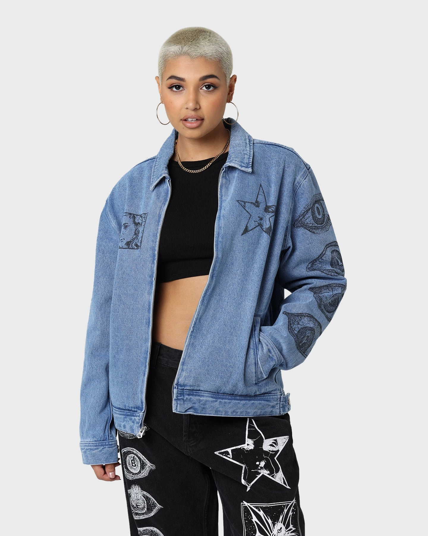 Urban Style foldable Obey Obey Dreams Denim Jacket Light Indigo