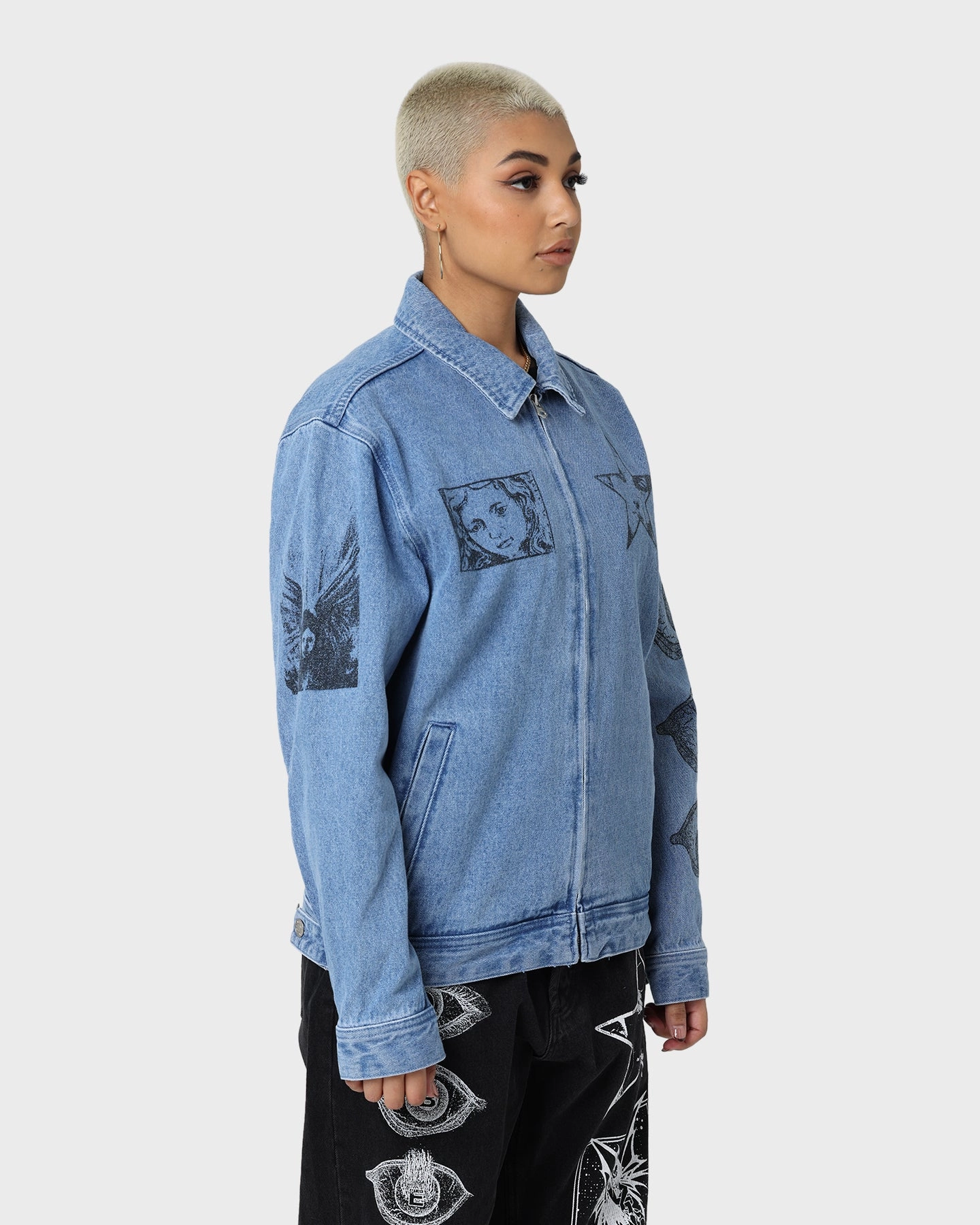 Obey Obey Dreams Denim Jacket Light Indigo Warm Shield