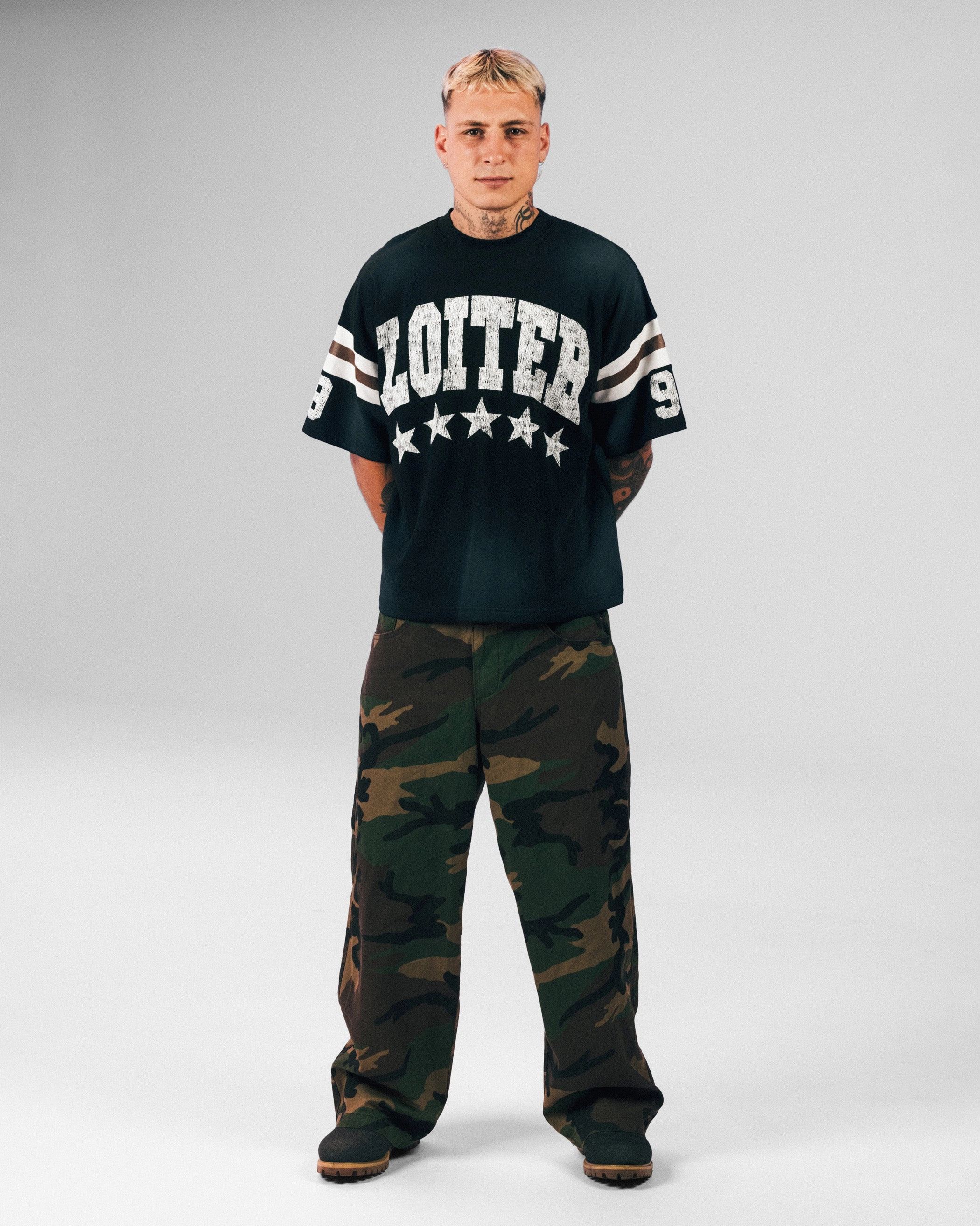 Loiter Star Jersey T-Shirt Black Modern innovation Modern Style Trend