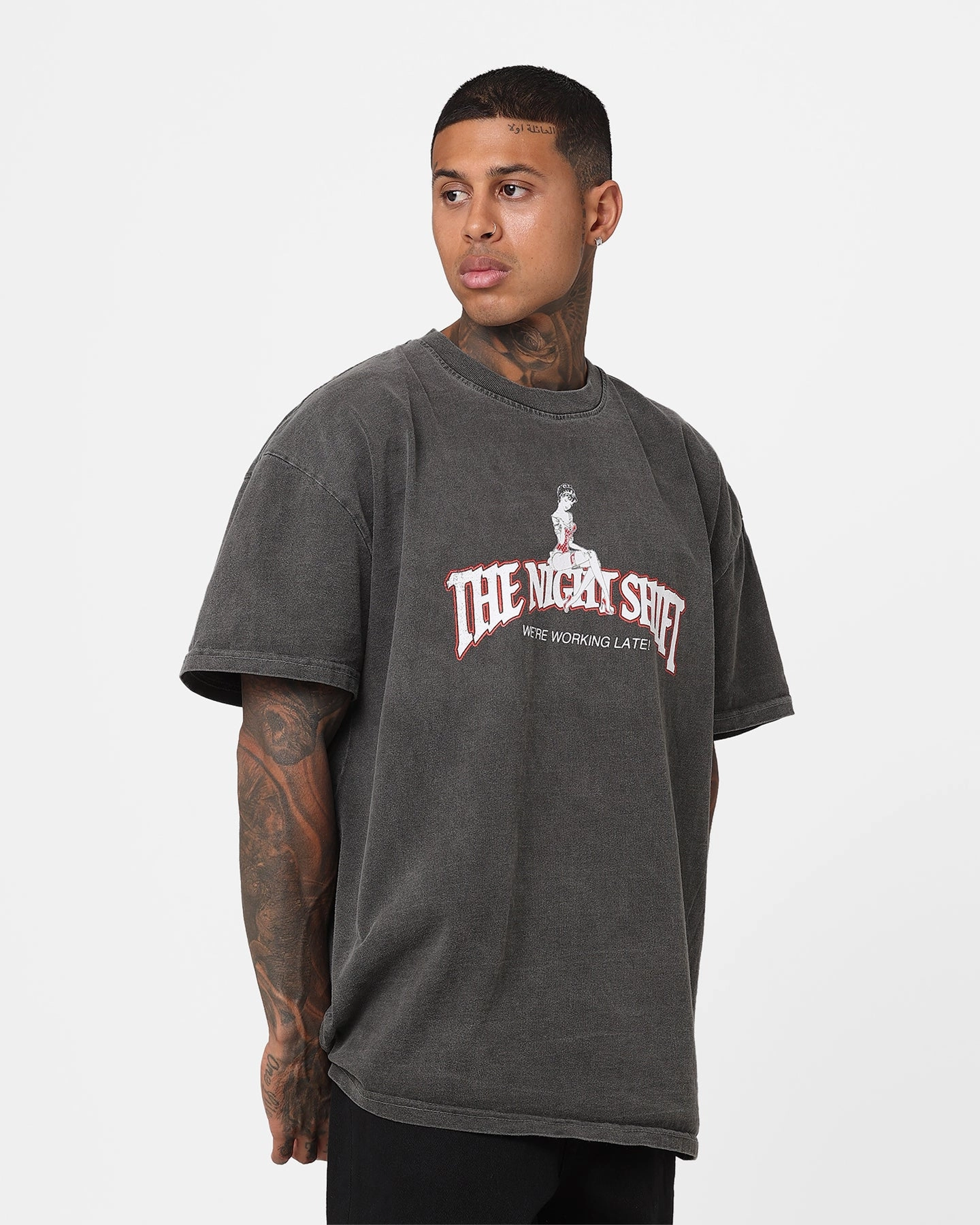 The Night Shift Gentleman's Club Heavyweight Vintage T-Shirt Black Wash Airflow Ventilation Design