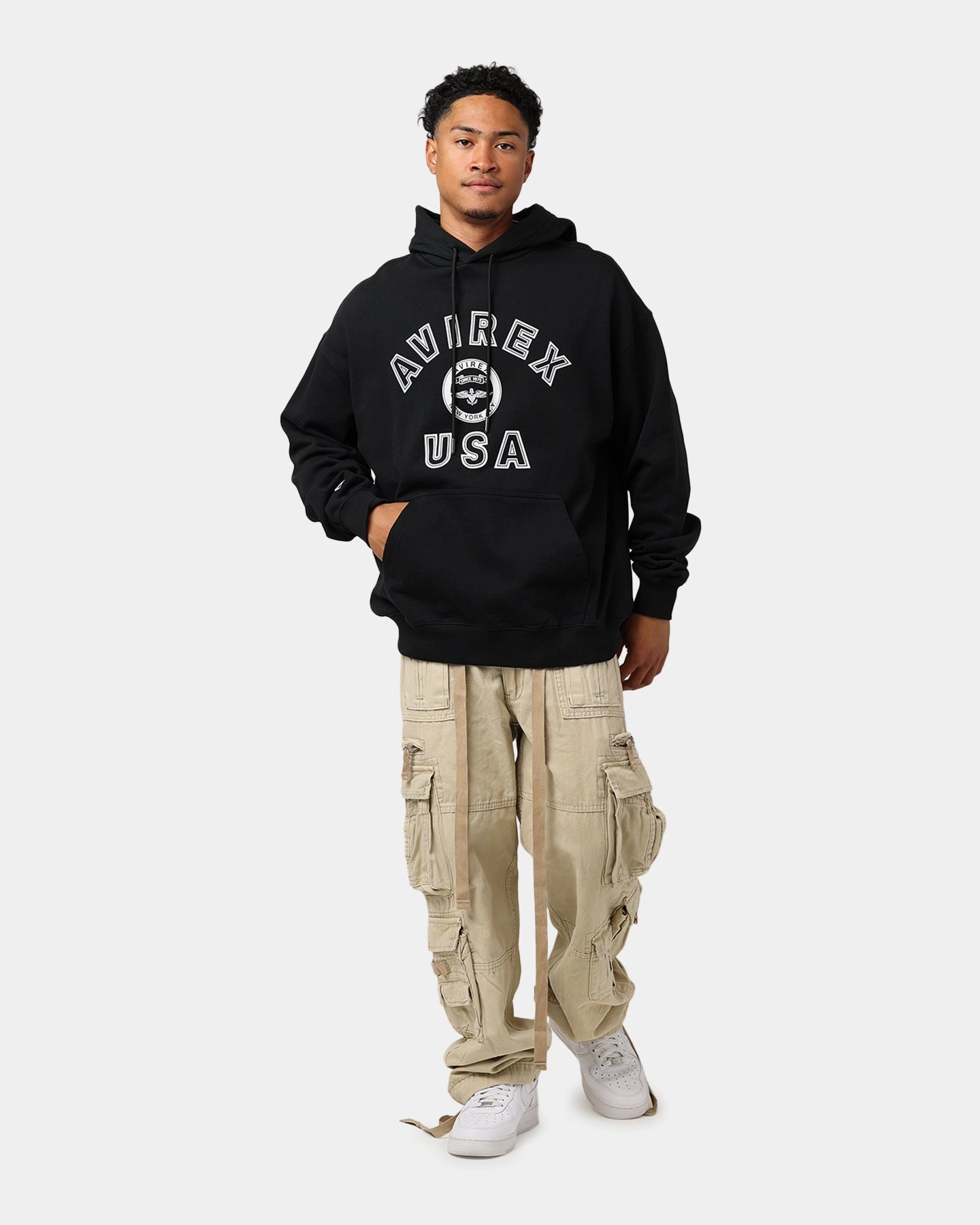 sunset Avirex Stadium Hoodie Black