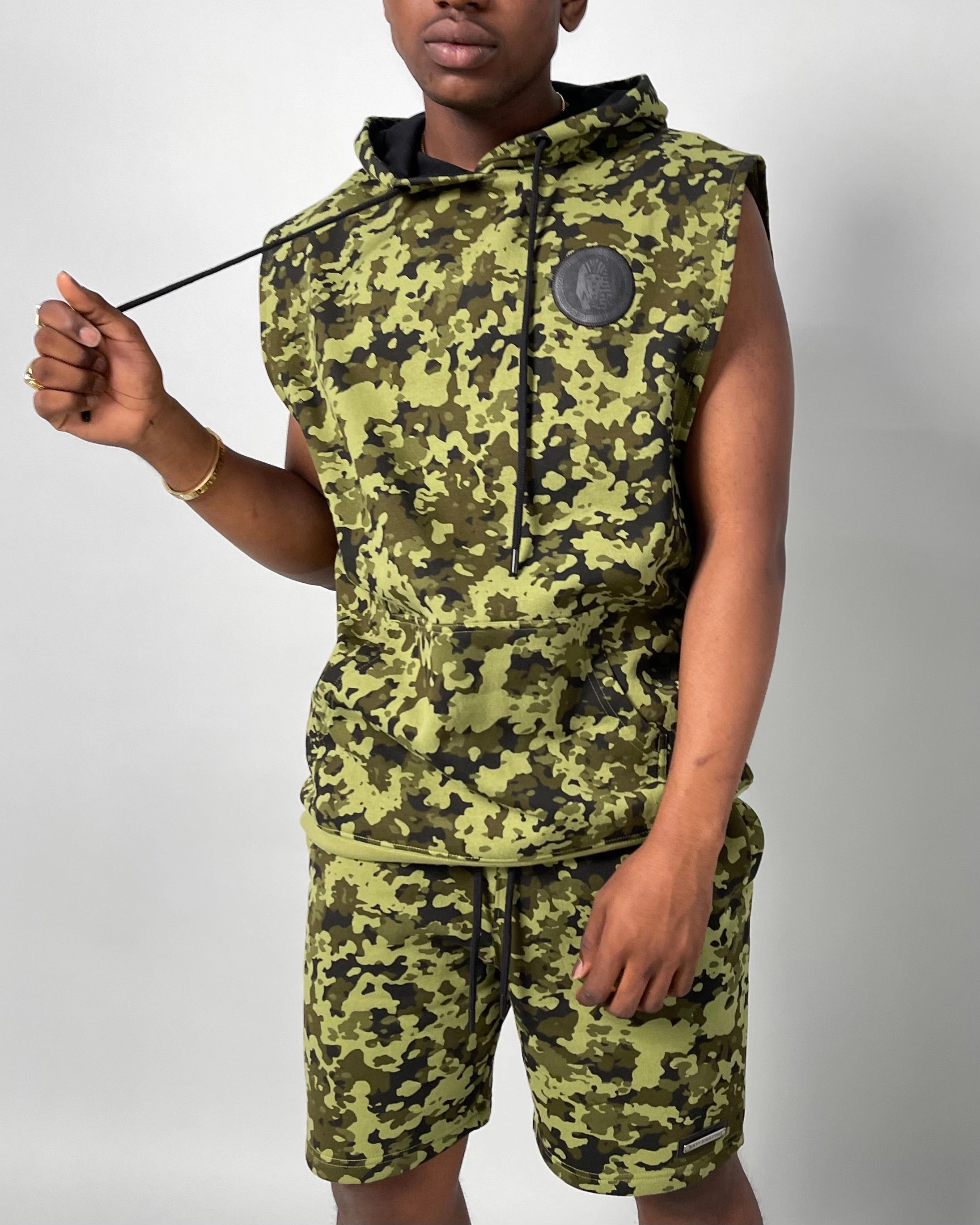 Last Kings Pharaoh Camo Sleeveless Hoodie Camo suitable for stage shows Adaptive Climate Control