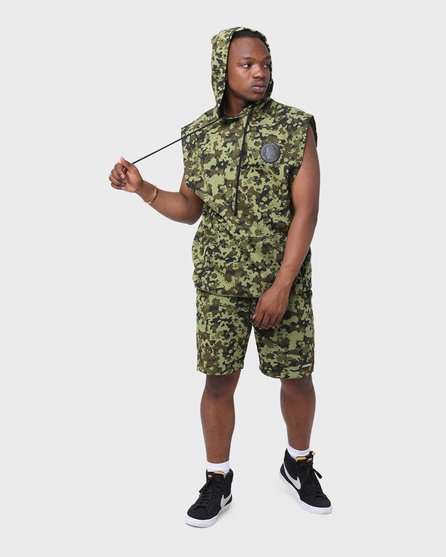 Last Kings Pharaoh Camo Sleeveless Hoodie Camo suitable for offline stores Collared