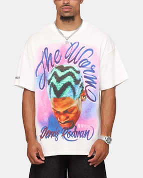 Mitchell & Ness Chicago Bulls Dennis Rodman Airbrushed T-Shirt Vintage White Fashion Forward