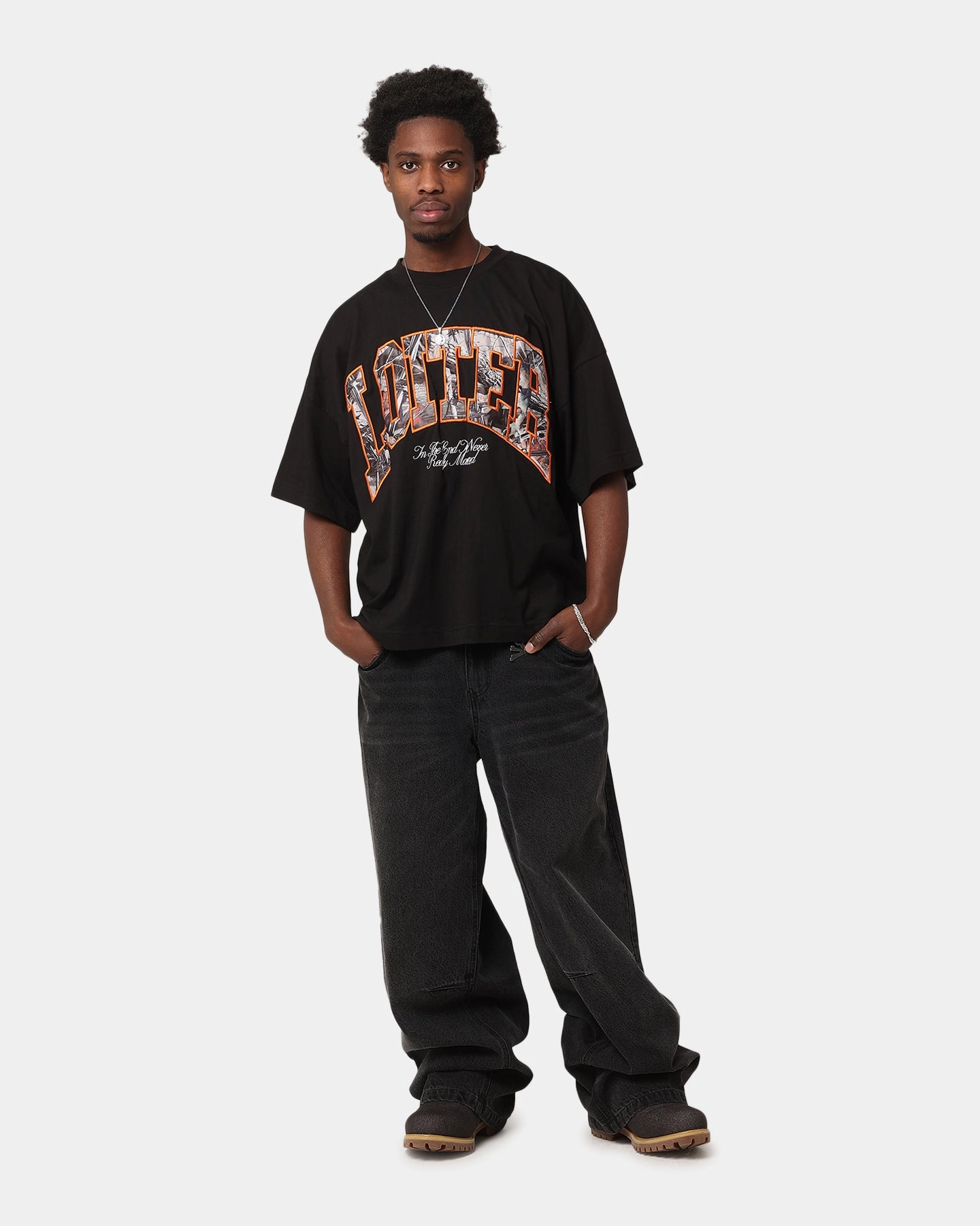 Effortless Wear UltraSoftBrushedInterior Loiter Hunter T-Shirt Black