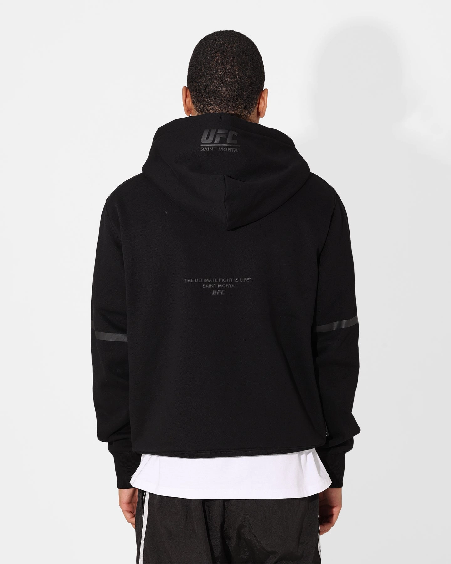 multiple pockets city dwellers Saint Morta X UFC Championship Hoodie Black/Grey