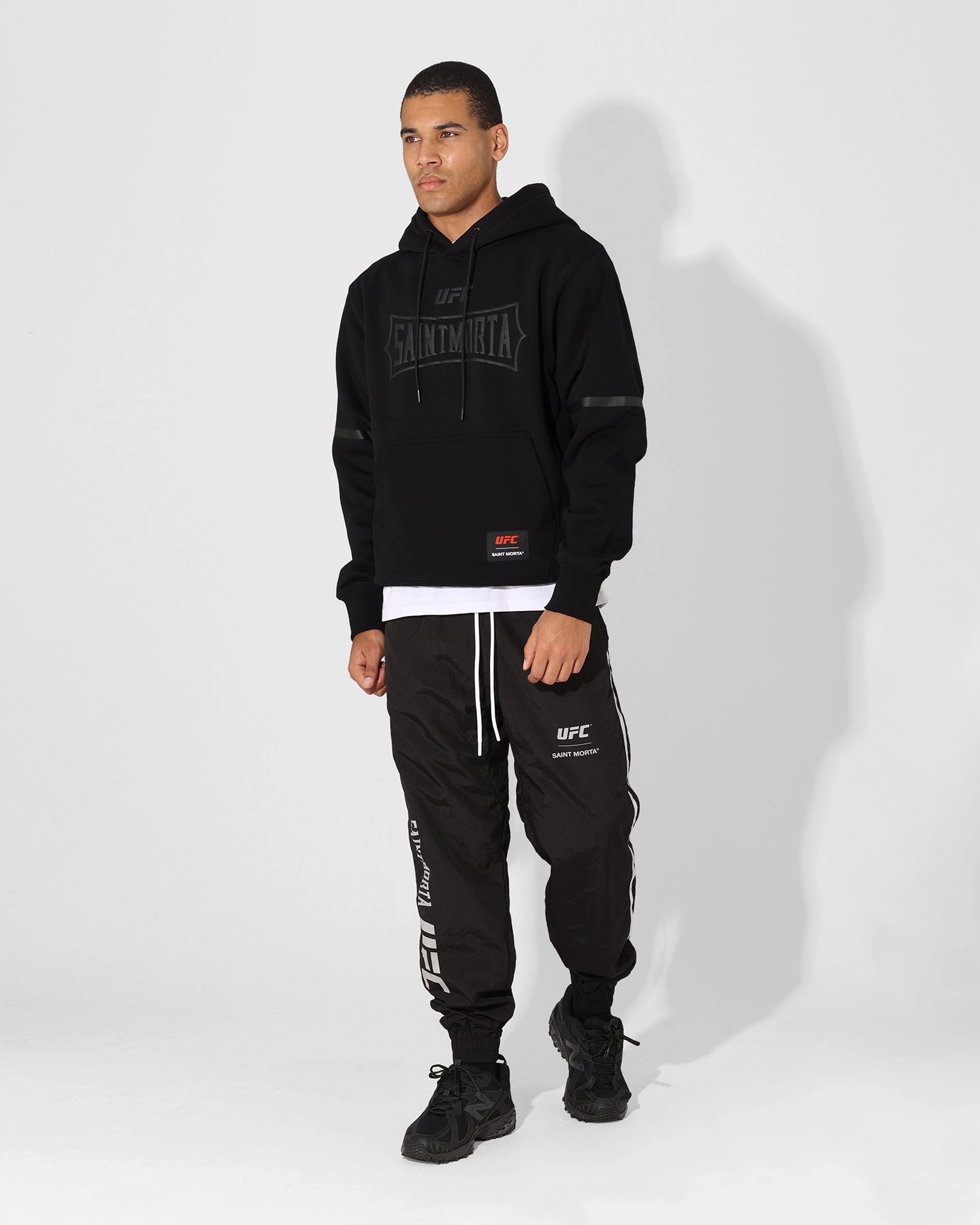 anti static Graphic Design Saint Morta X UFC Championship Hoodie Black/Grey