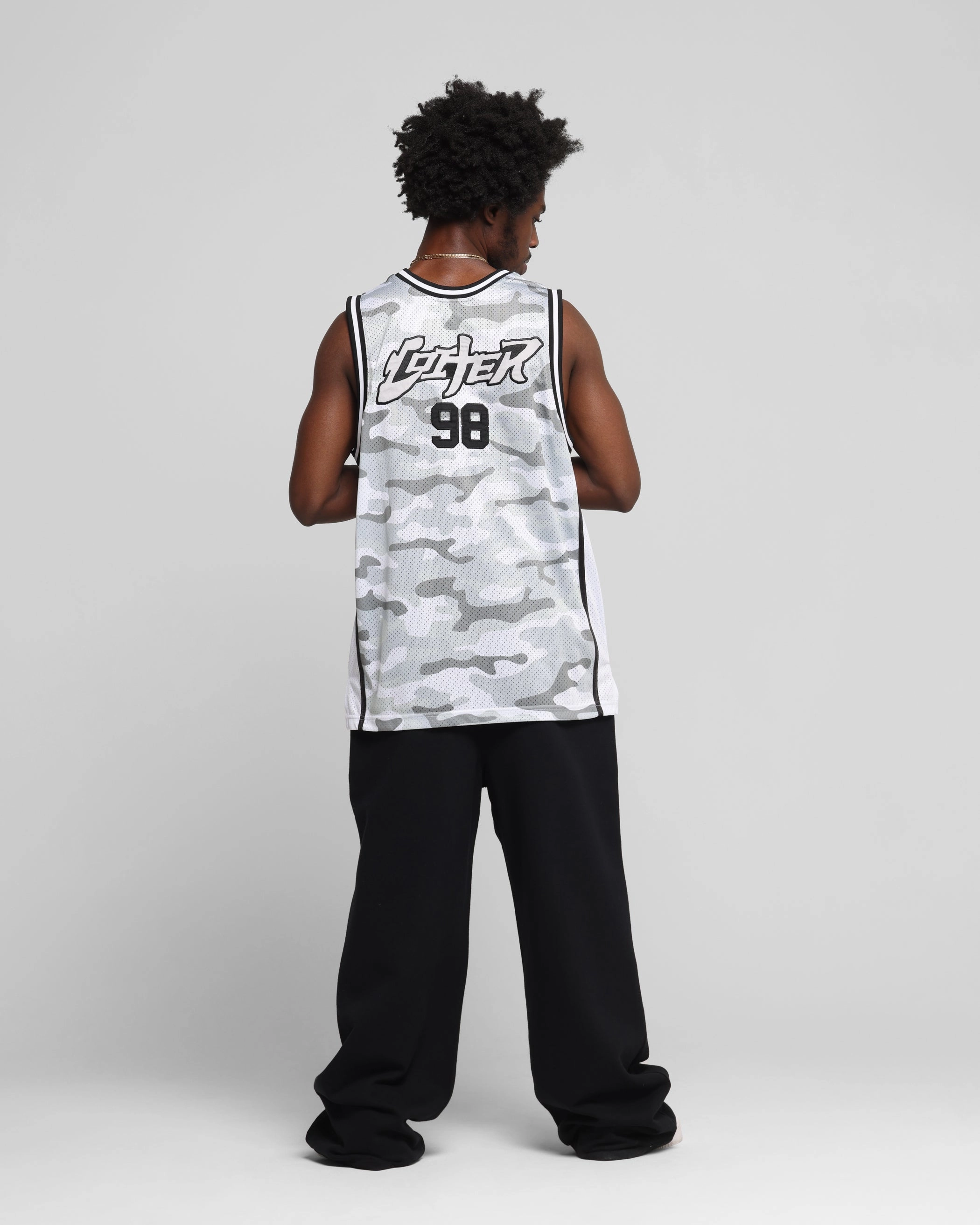 Wrinkle Resistant Weave Easy Fit Loiter Midway Jersey Snow Camo