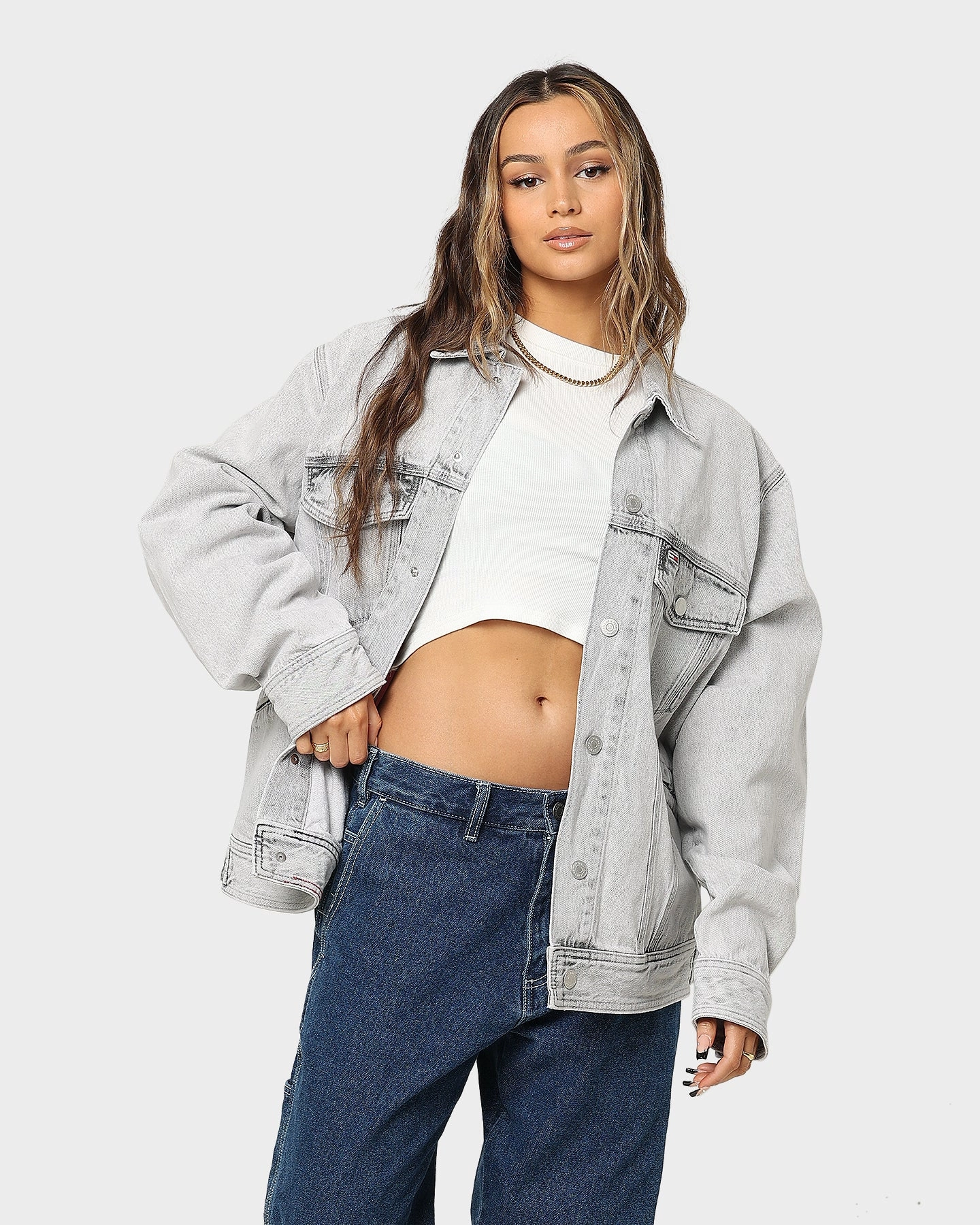 UV Protective Layer Tommy Jeans TJ Archive Oversized Denim Jacket Denim Black