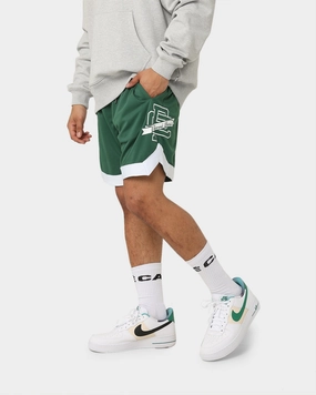 High Elasticity Blend Run Ready Carr?? Team Paris Basketball Shorts Forest Green