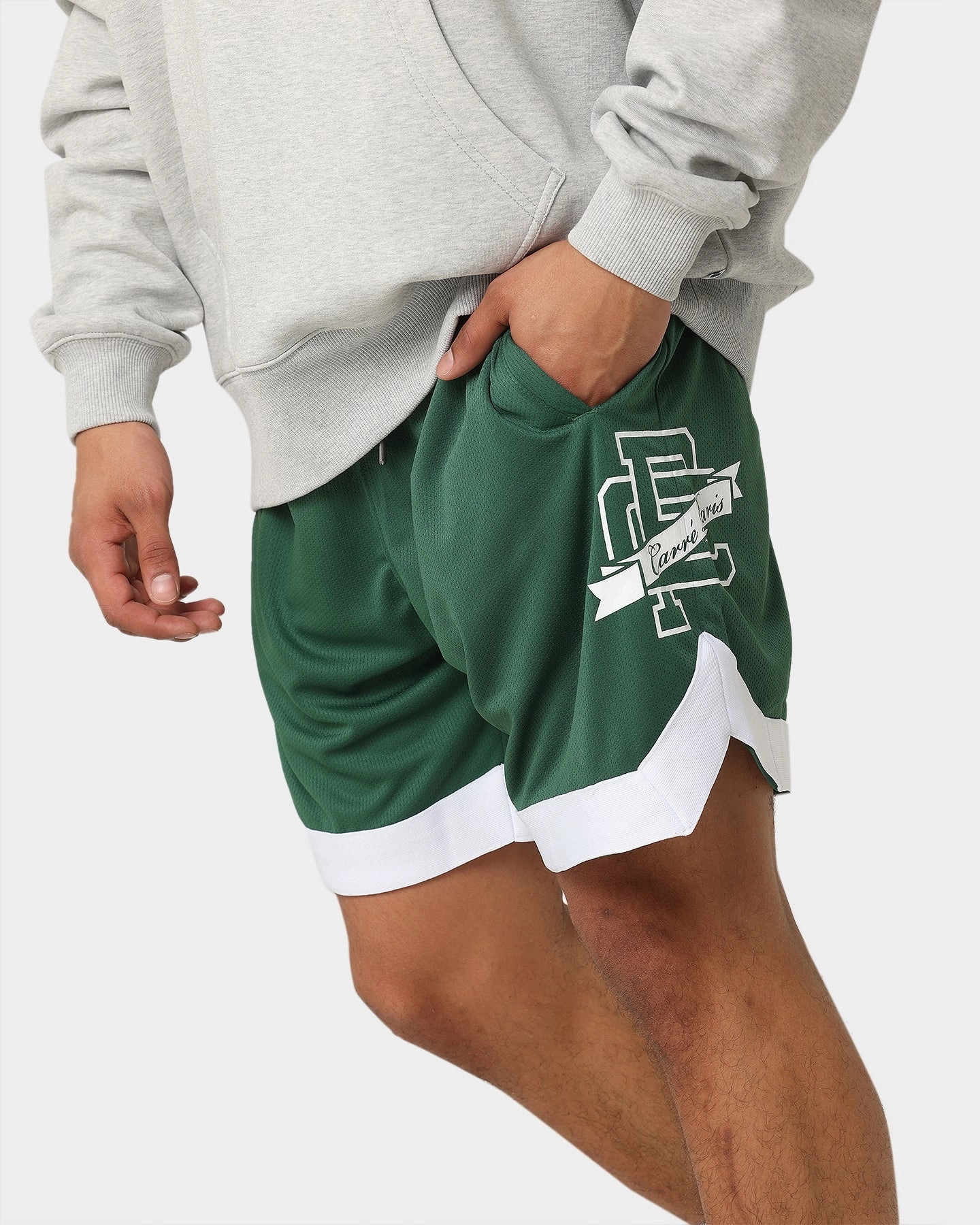 checked shorts Everyday Comfort Carr?? Team Paris Basketball Shorts Forest Green