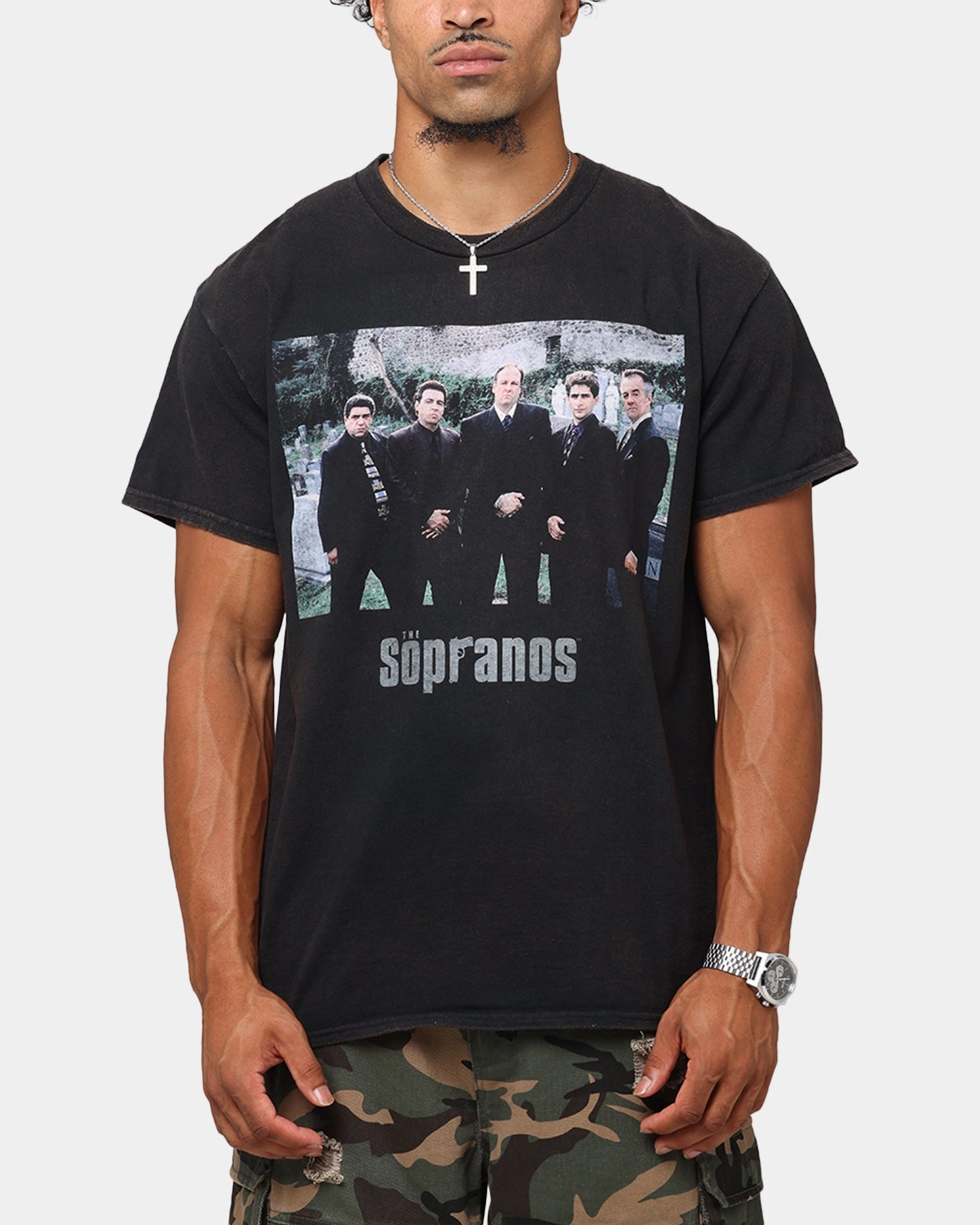 SlimFit The Sopranos Family Portrait T-Shirt Black Vintage