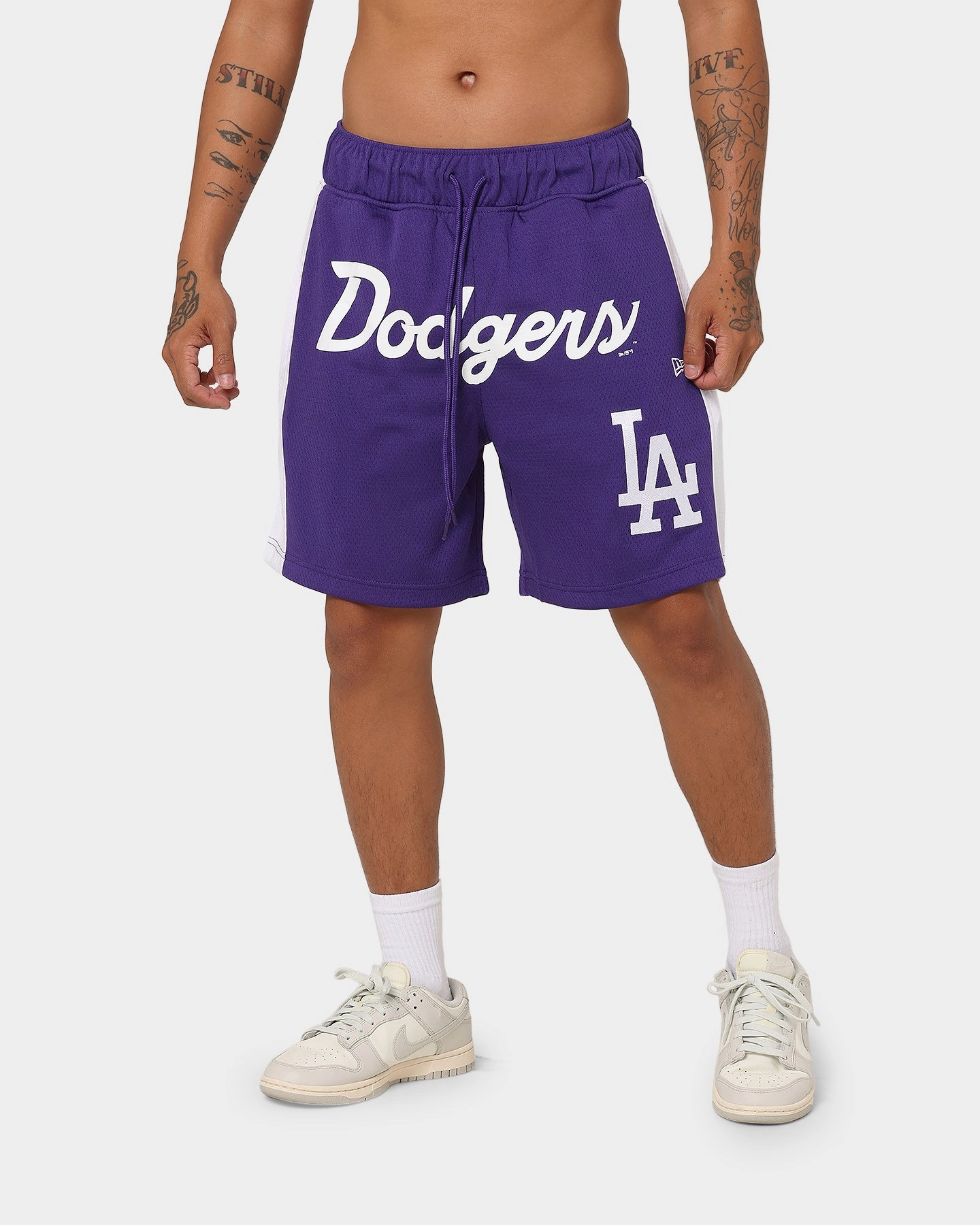 New Era Los Angeles Dodgers Basketball Shorts Purple Quick Drying Fabric comfortable attire