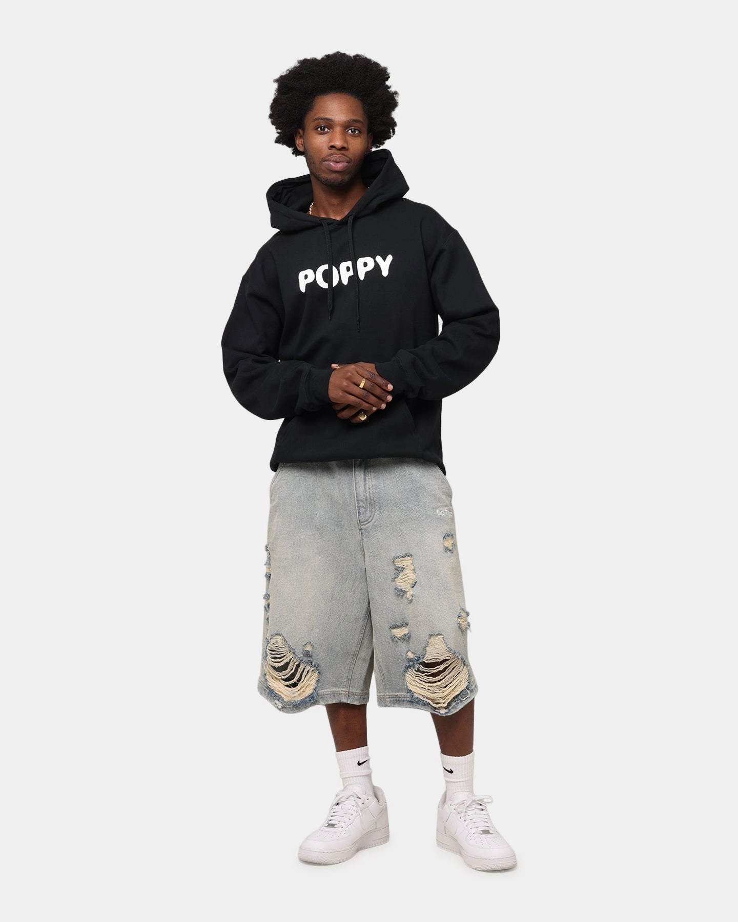 Poppy Negative Spaces Hoodie Black Enhanced Range Motion