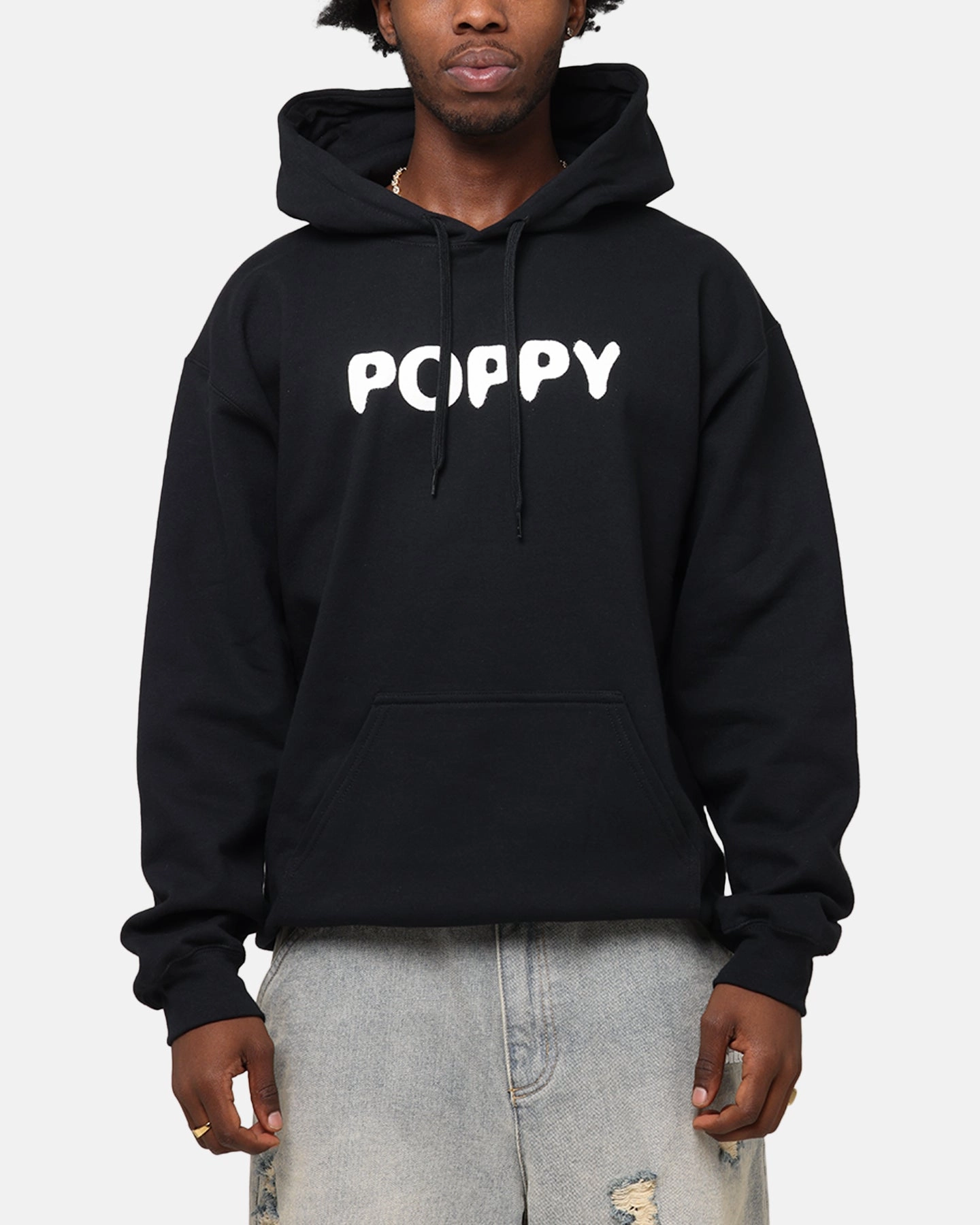 Waste - reducing Poppy Negative Spaces Hoodie Black