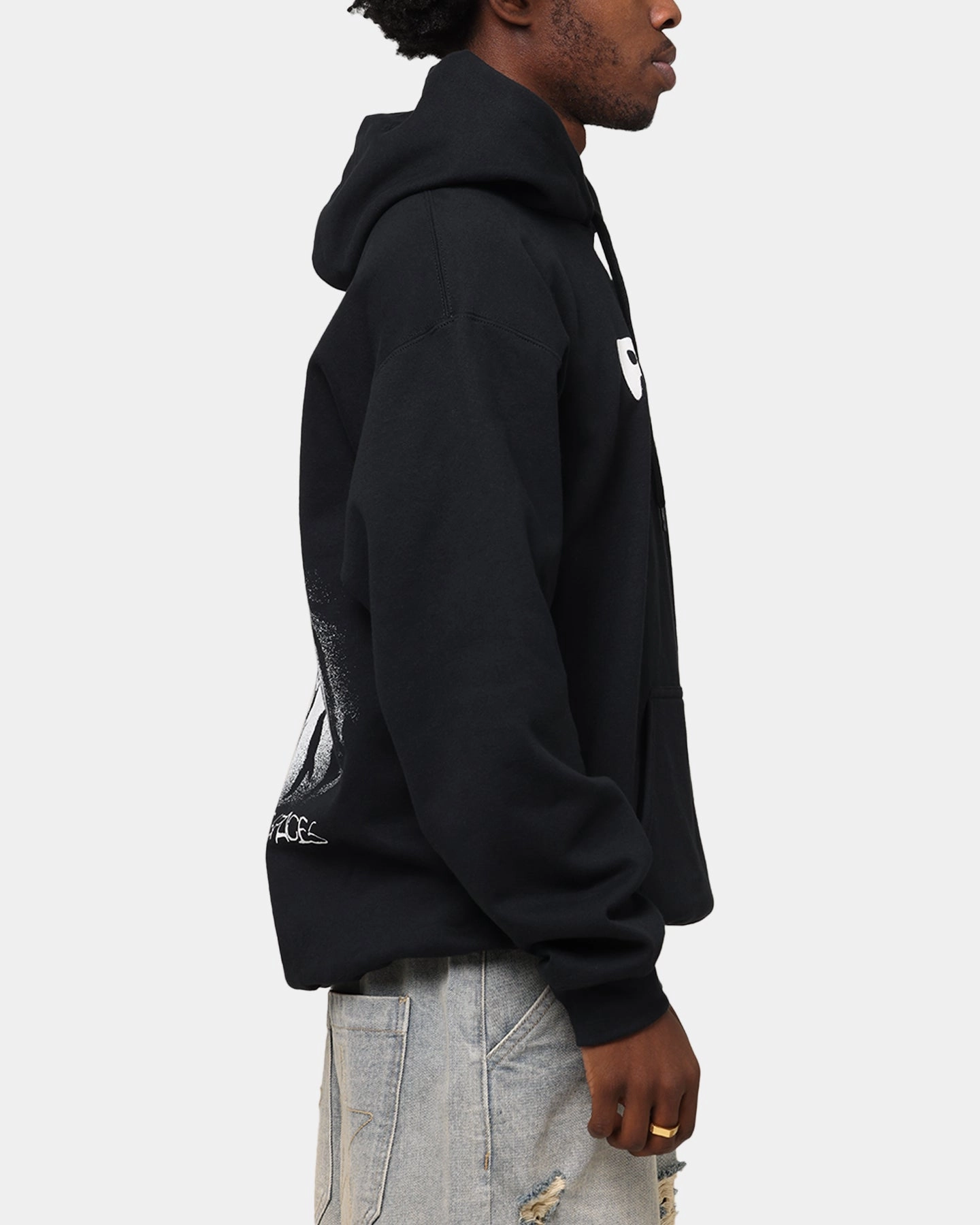 Anti Slip Grip Technology Poppy Negative Spaces Hoodie Black