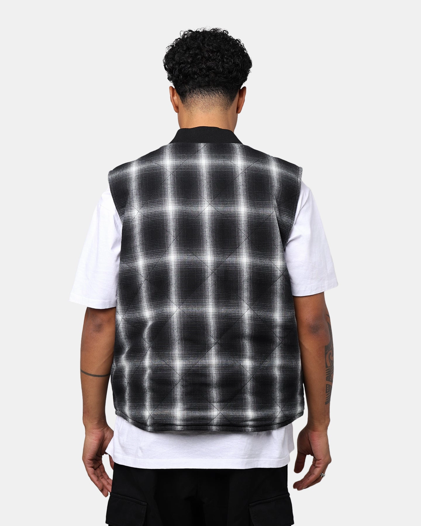 X-Large Ombre Plaid Reversible Vest Black Suitcase Active Lifestyle
