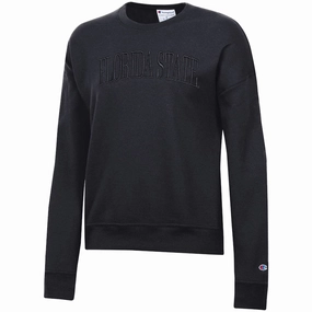 Champion Women's Florida State Powerblend Fleece Crew - Black QuickRelease Closure