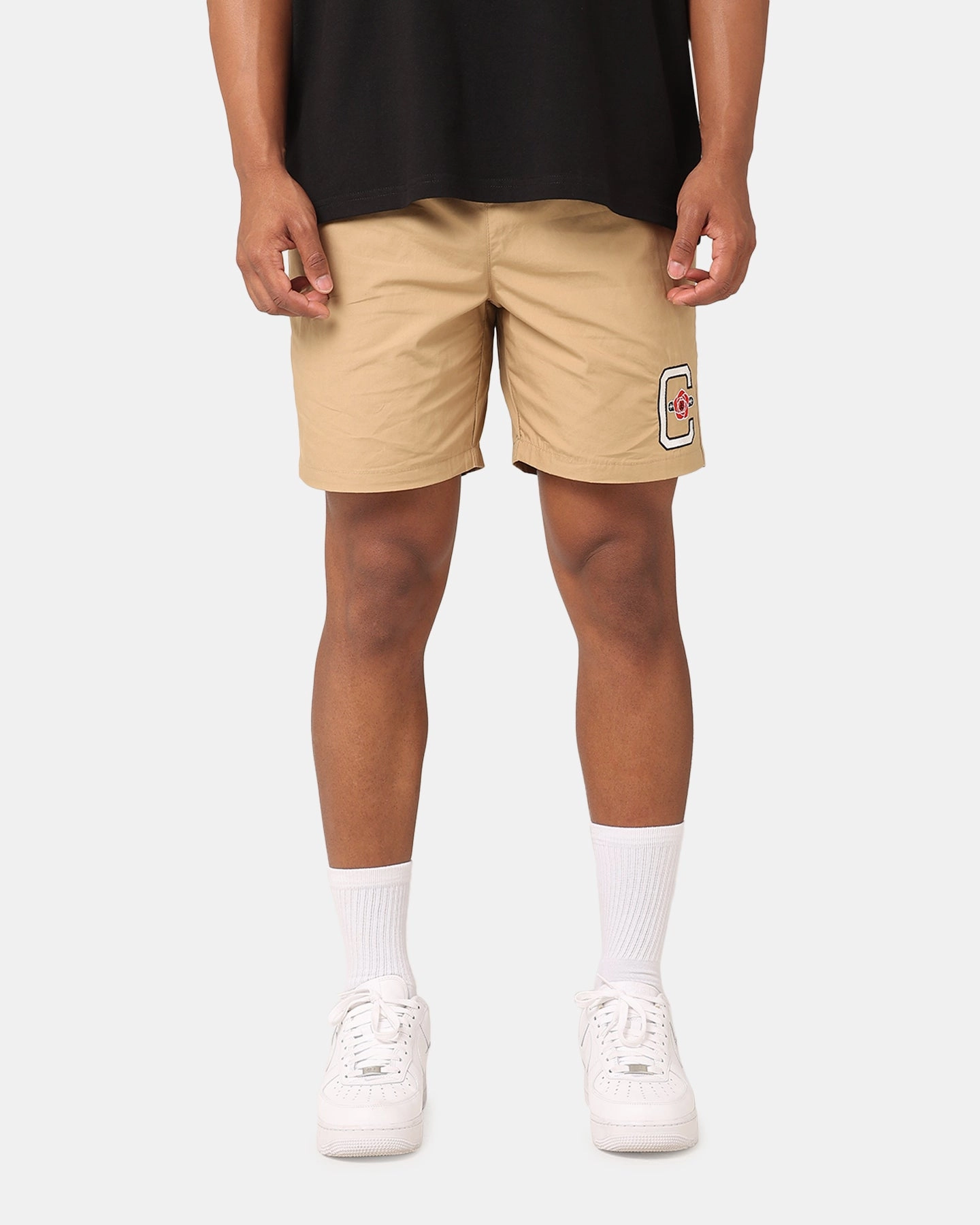 Water Resistant Reinforced Stress Points Carre Rose Beach Shorts Stone