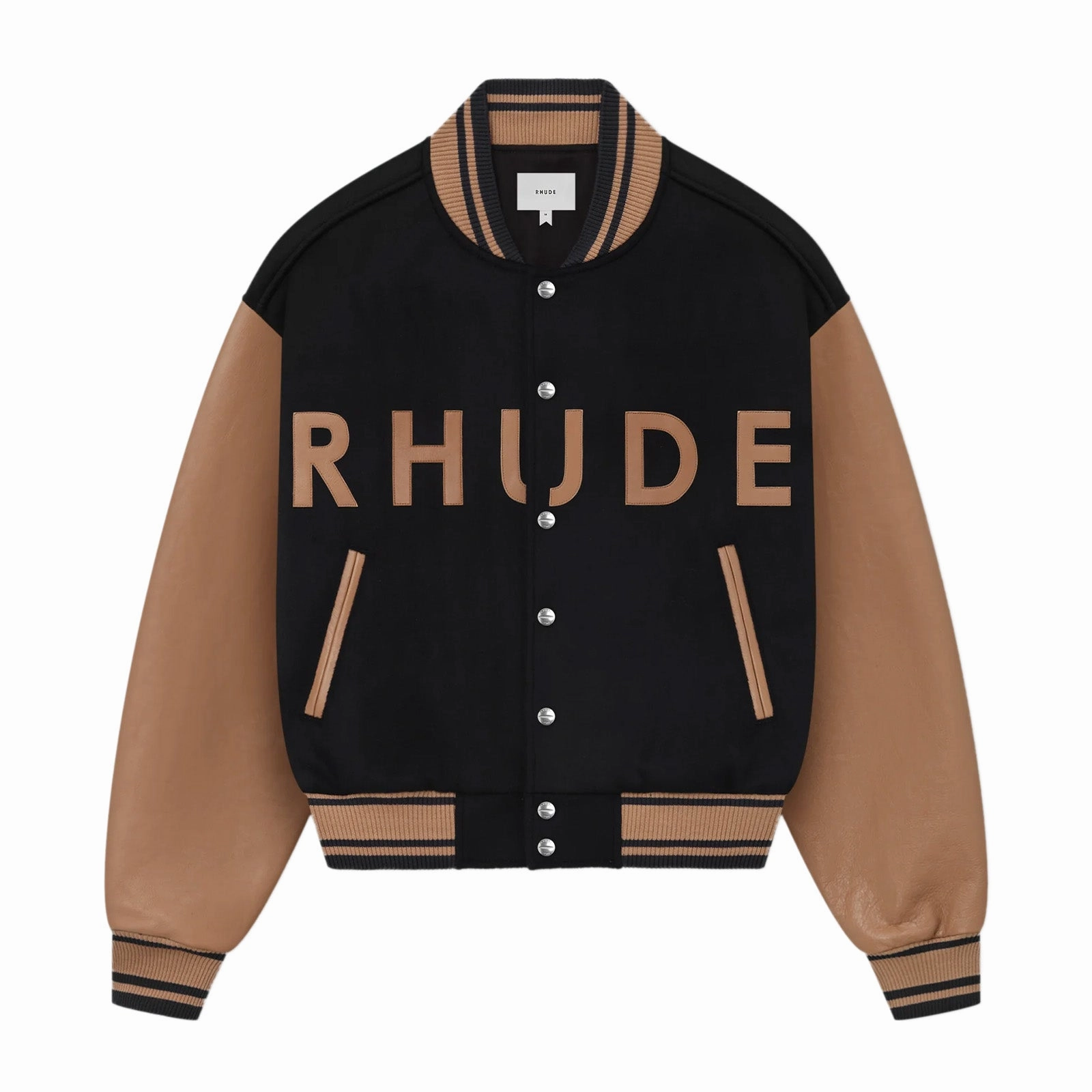 Windproof Closure Rhude Logo Varsity Jacket 'Navy/camel'