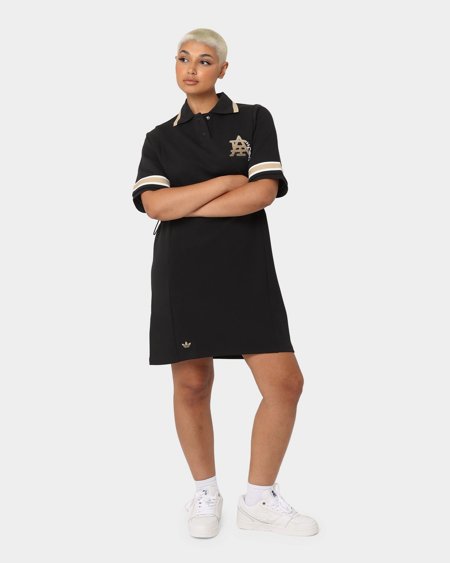 Polyfill Layer Integration Adidas Women's Modern Collegiate Polo Dress Black
