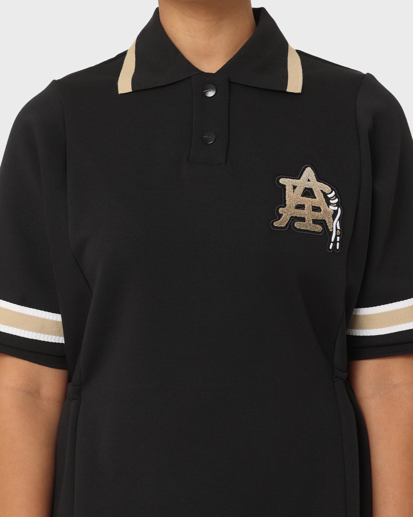 Adidas Women's Modern Collegiate Polo Dress Black suitable for winter sports Trendy Jacket Design