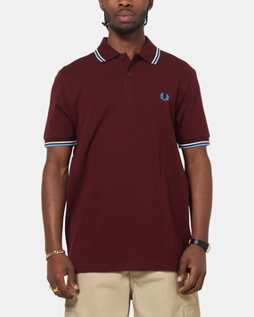 Fred Perry Twin Tipped Polo Shirt Oxblood Weekend Brunch