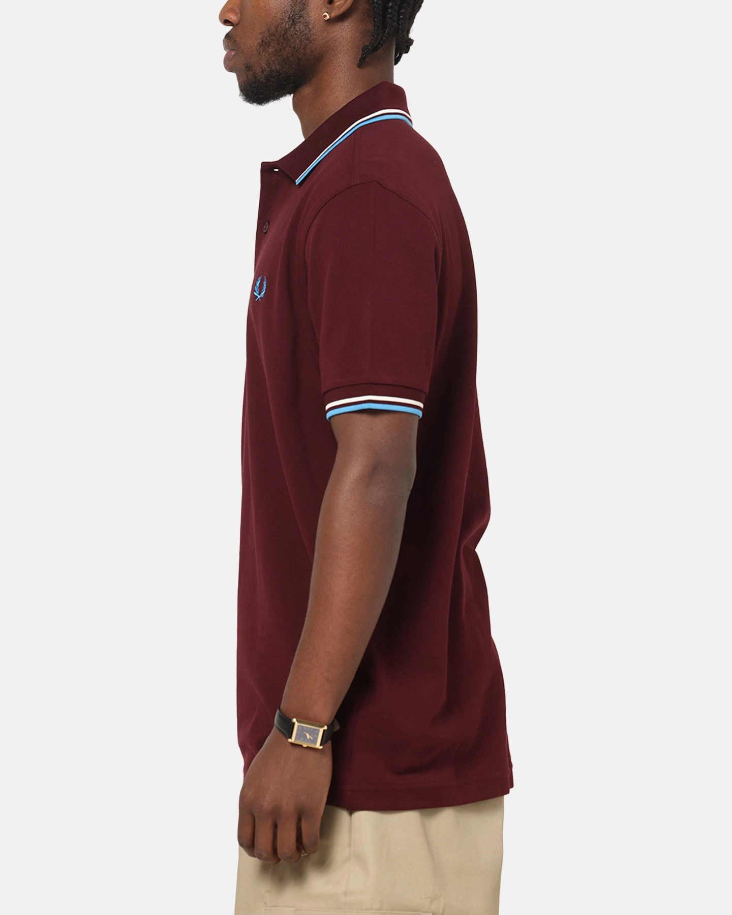 Fashionable Fit Fred Perry Twin Tipped Polo Shirt Oxblood