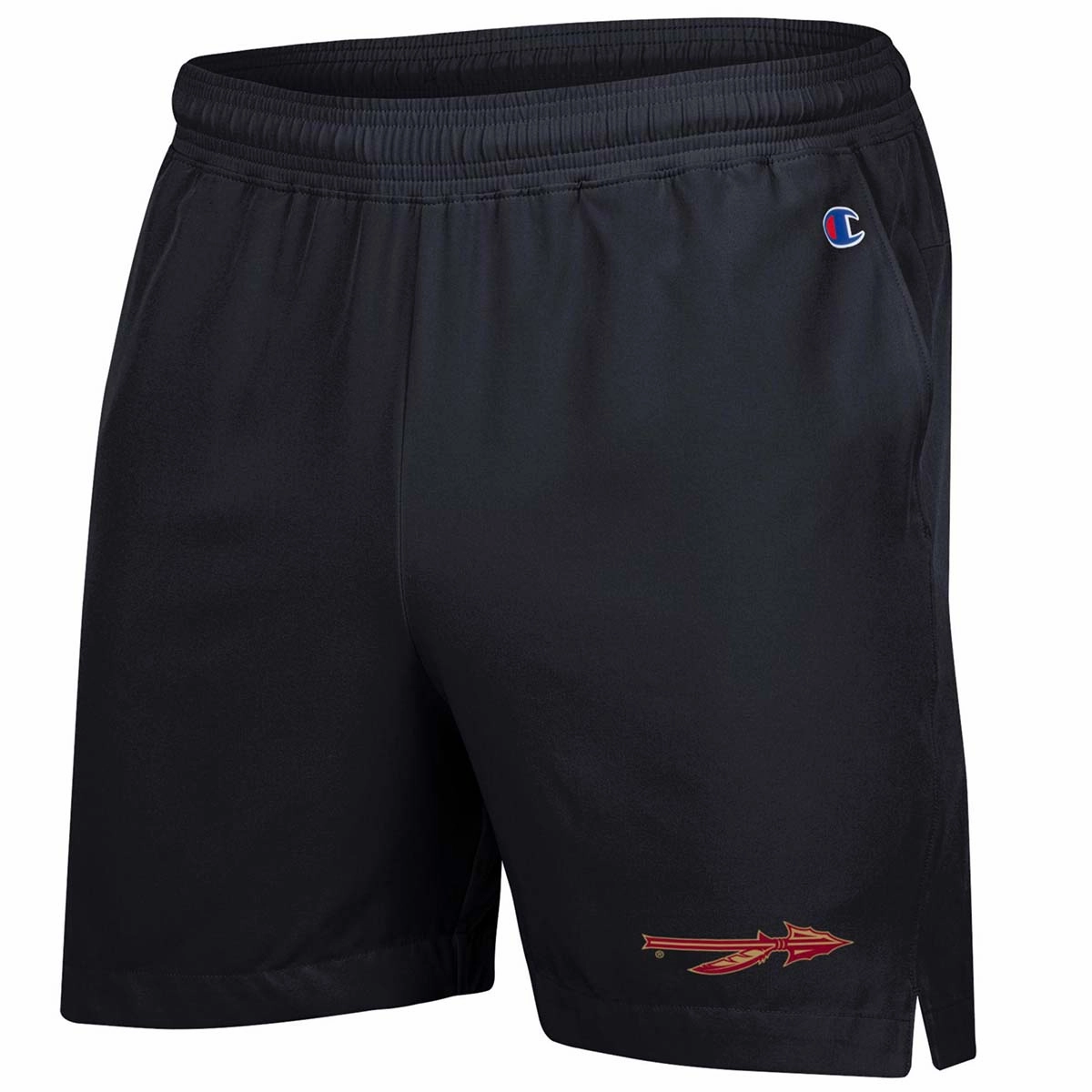 Champion Men's Spear Logo 5" Woven Short - Black OdorResistantTreatment GussetedCrotch