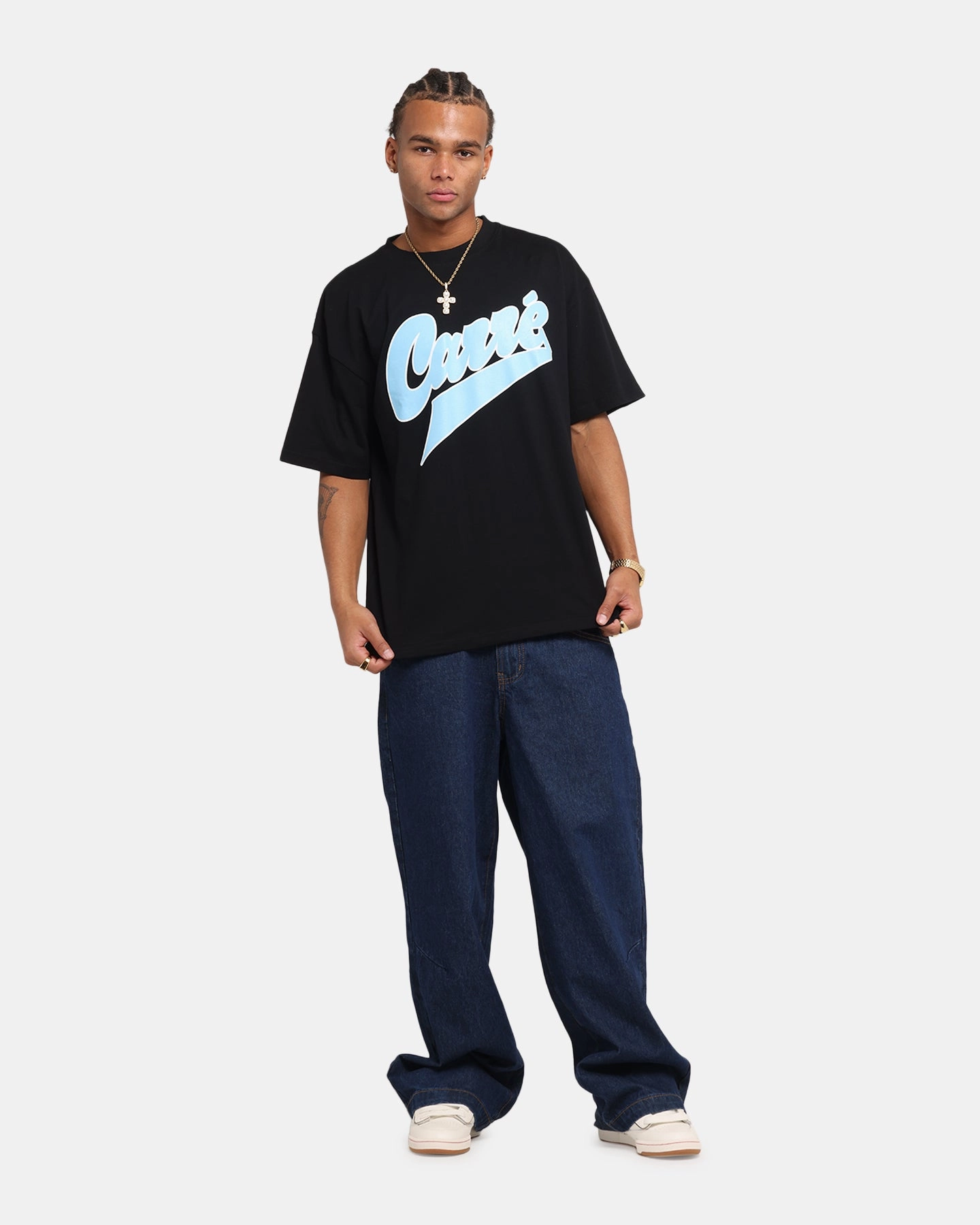 Carre Slugger Script T-Shirt Black Ethically Sourced Material
