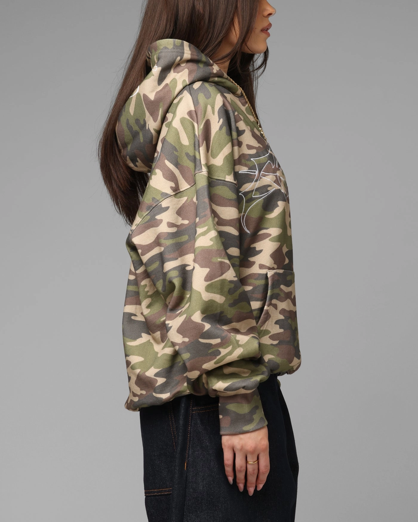 Category Quick Zip Loiter Opaque Premium Hoodie Camo