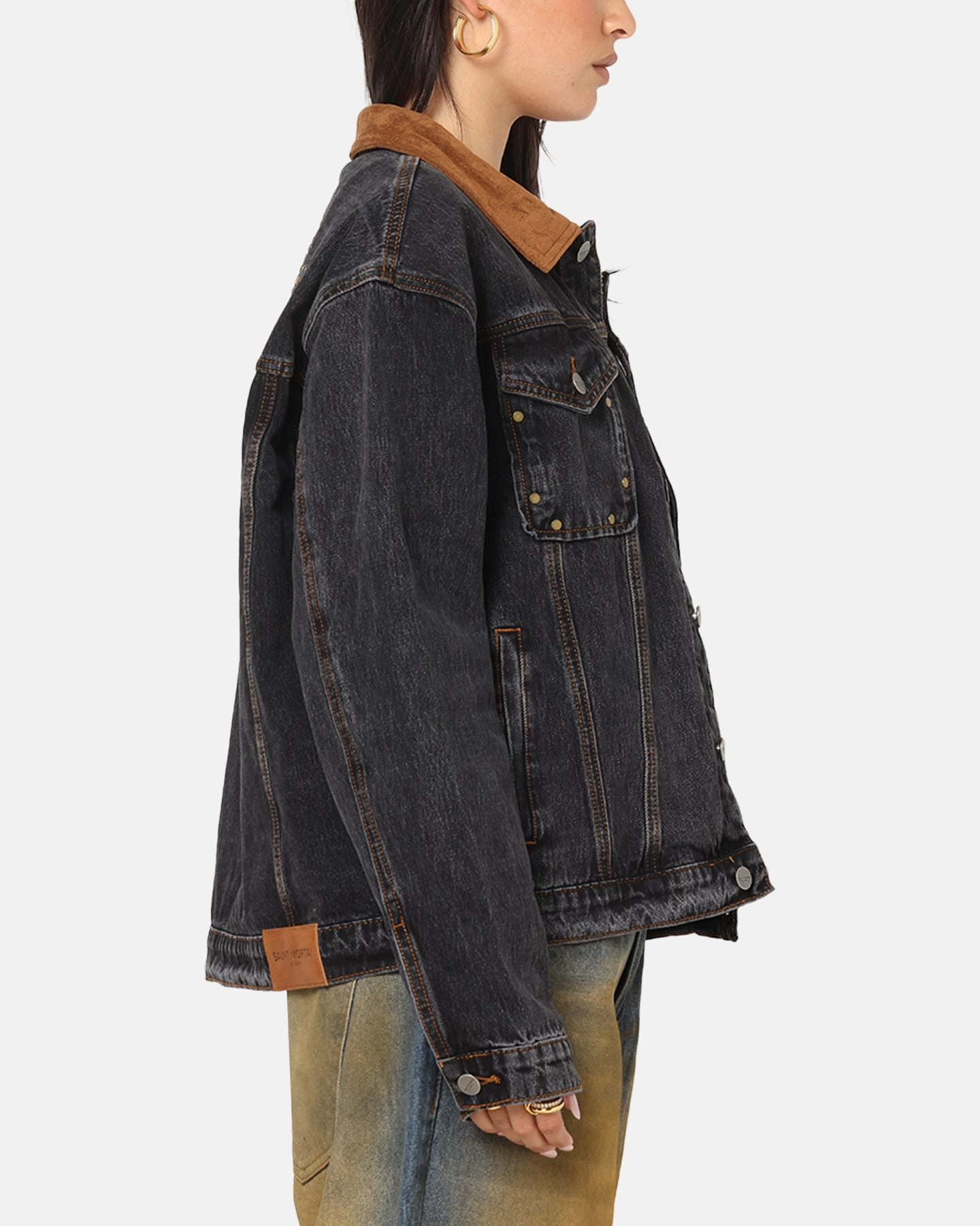 Saint Morta Rodeo Drive Denim Jacket Black Shadow High-quality Compact Packable Design