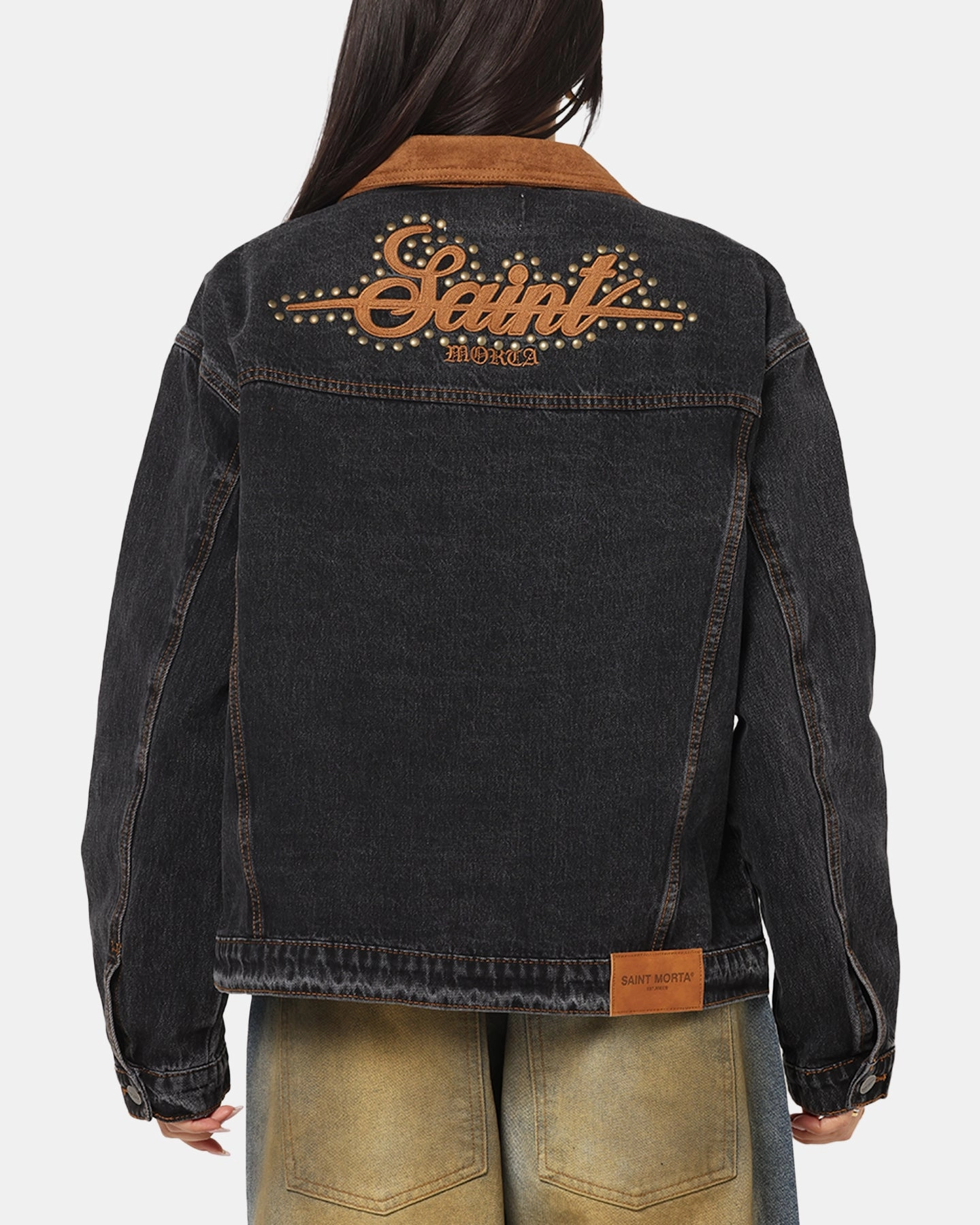 Elderly Formal Event Saint Morta Rodeo Drive Denim Jacket Black Shadow
